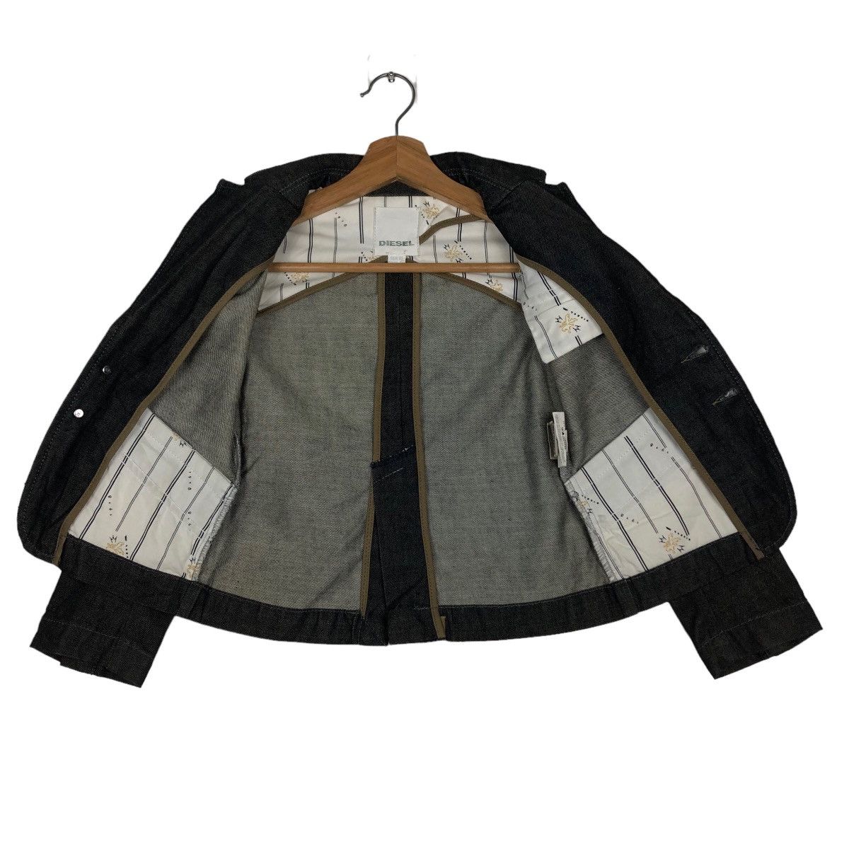 Japanese Brand 🔥Vtg Cropped Jacket Diesel Double Breast Biker Size XS / US 0-2 / IT 36-38 - 11 Thumbnail