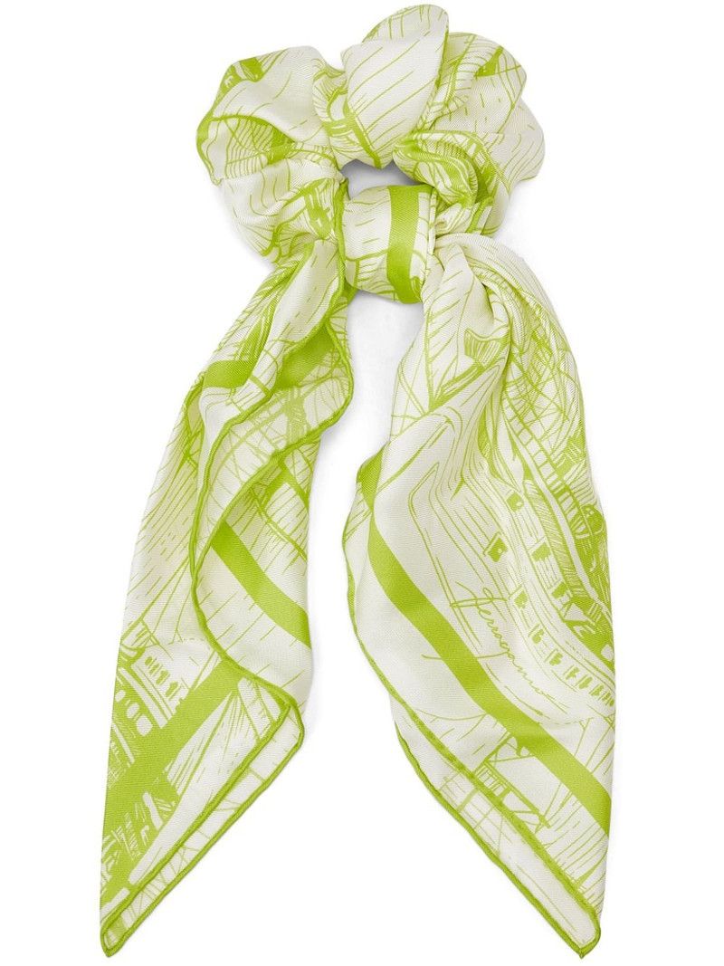 Salvatore Ferragamo o1s1rm0526 Size : OS / Scarf in Green/White Size ONE SIZE - 1 Thumbnail
