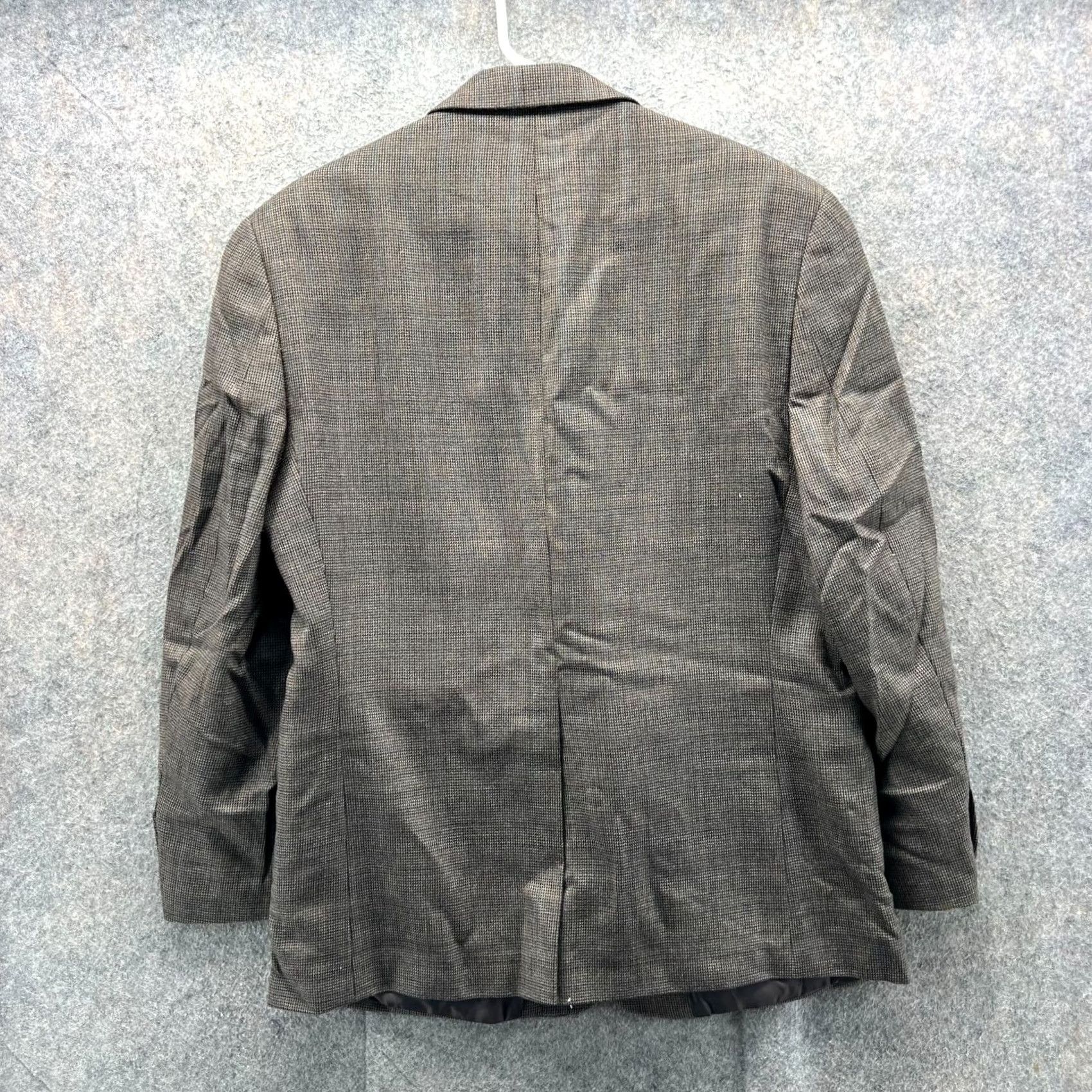 Ralph Lauren Lauren Ralph Lauren Blazer Mens 42 Brown Houndstooth Wool Jacket Single-Breasted Two-Button Notch Lapel Wool LRL Two-Button Front Vintage? No Size 42R - 2 Thumbnail