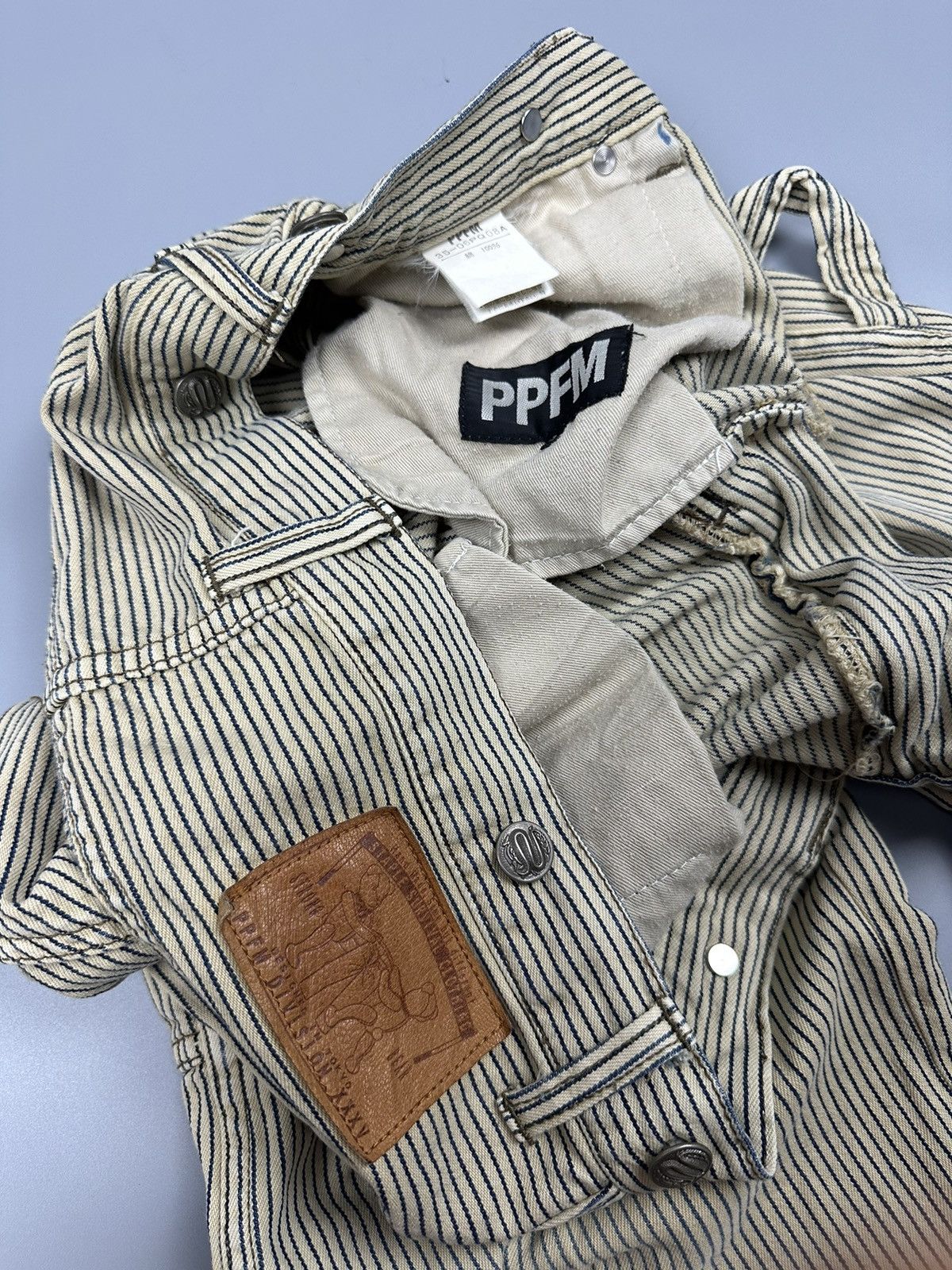 Japanese Brand × PPFM Vintage PPFM 21 March ‘63 Carpenter Stripes Denim Size US 30 / EU 46 - 9 Thumbnail
