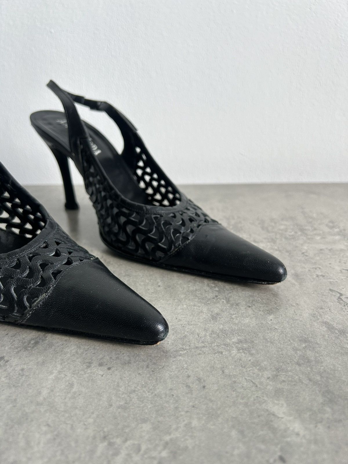 Vintage Vintage leather heels made in Italy kitten Bella hadid Size US 6 / IT 36 - 5 Thumbnail