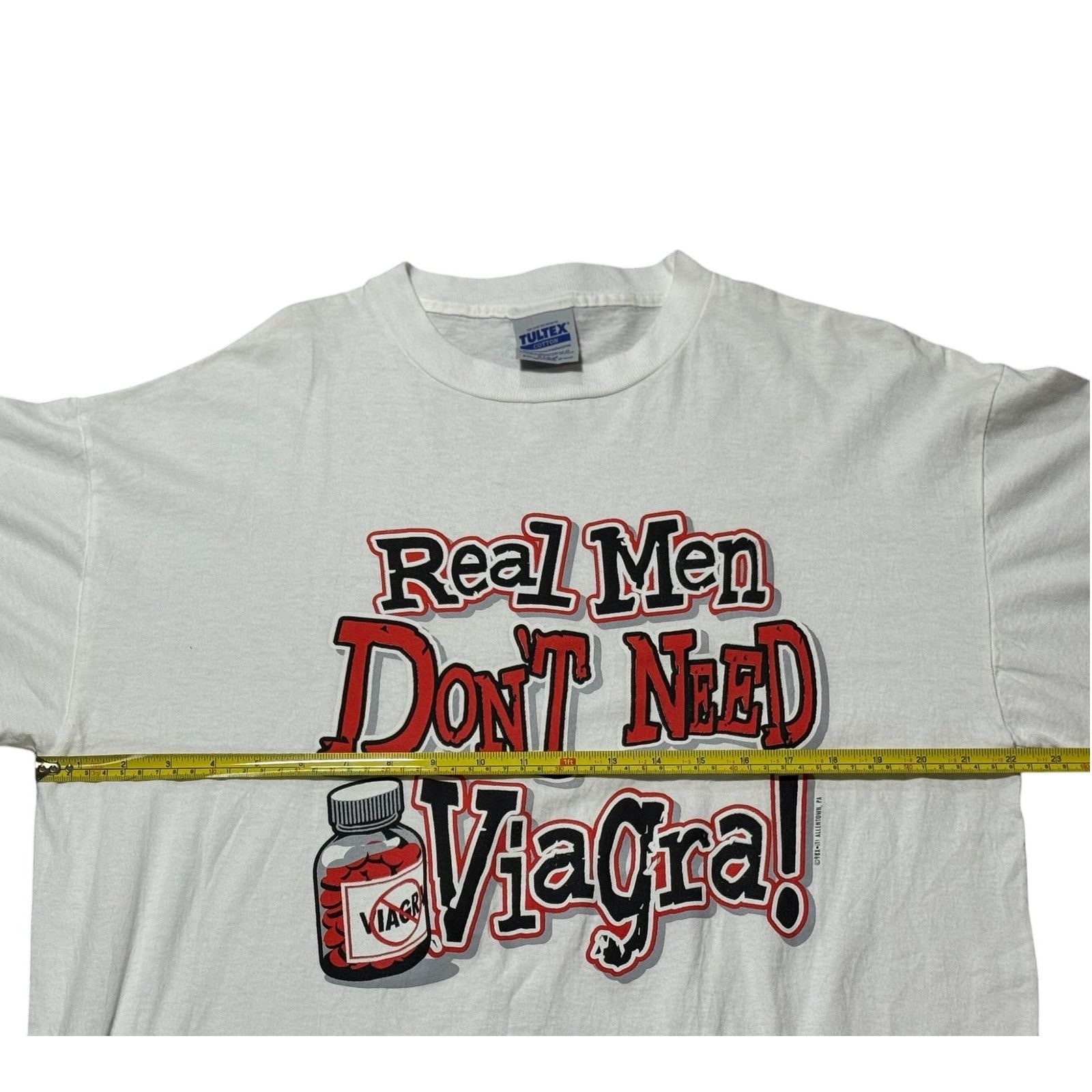 Tultex Vintage Real Men Don’t Need Viagra XL Tultex Funny Tee Size US XL / EU 56 / 4 - 6 Thumbnail