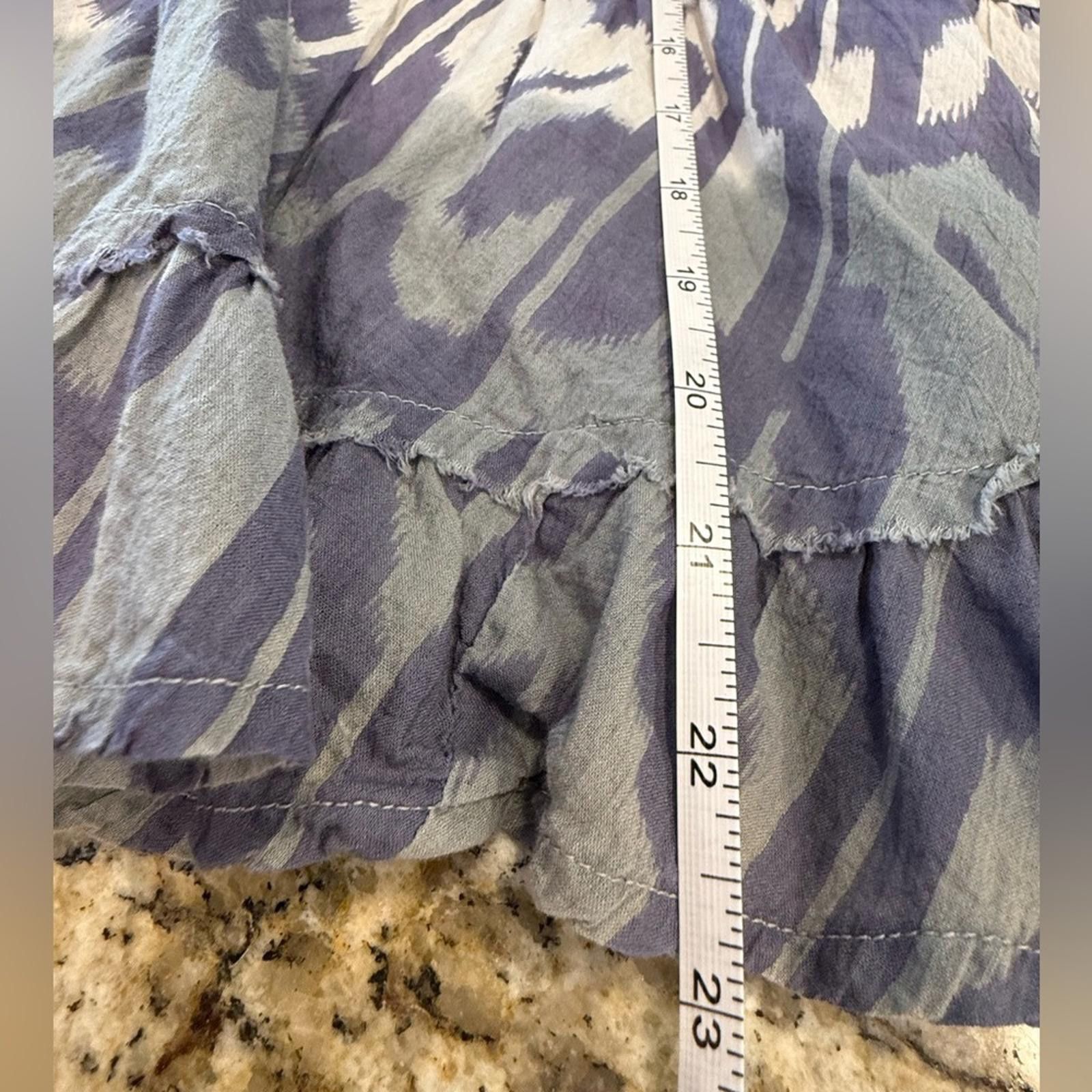 Other Chaudry KC tiered ruffle mini skirt in blue gray & white LG Size 36" / US 14 / IT 50 - 7 Thumbnail