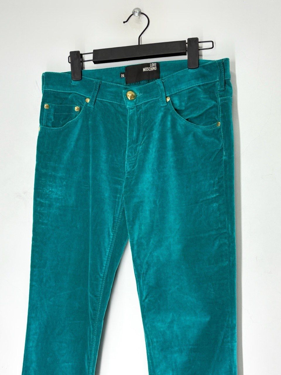 Love Moschino Love Moschino Green Velour Pants Size 26" / US 2 / IT 38 - 3 Thumbnail