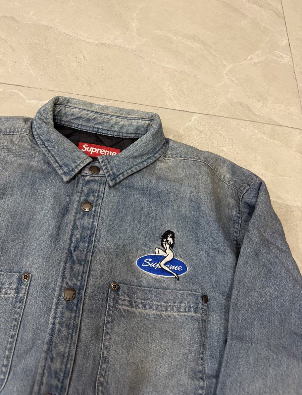 Supreme Supreme SS26 WEEK3 Quilted Lined Denim Snap Shirt J34 Size US M / EU 48-50 / 2 - 2 Thumbnail