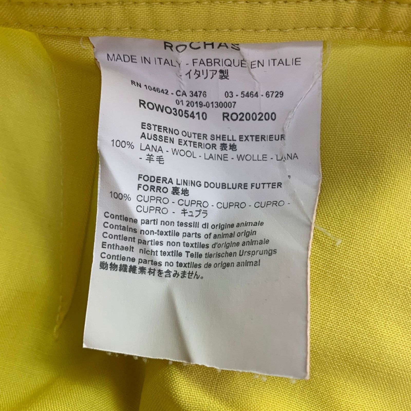 Rochas ROCHAS Size L Neon Yellow Wool Cropped Casual Pants Size 32" / US 10 / IT 46 - 5 Thumbnail