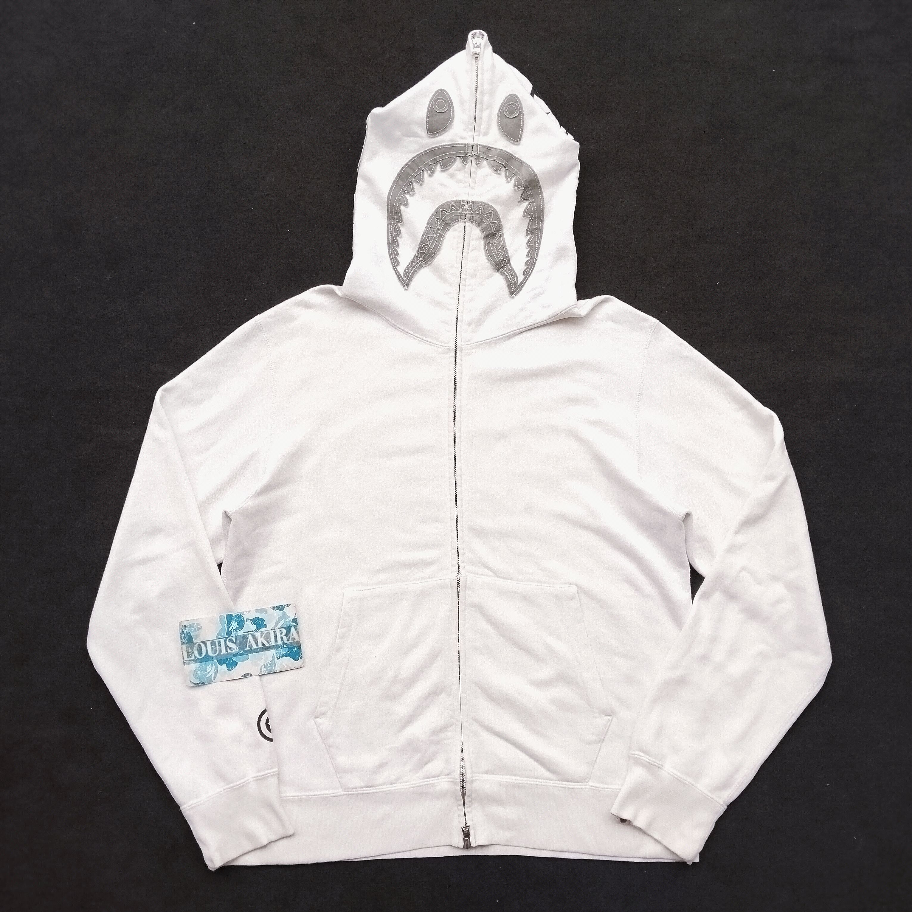 Bape Bape Reflector Shark White Full Zip Hoodie Size US L / EU 52-54 / 3 - 1 Thumbnail