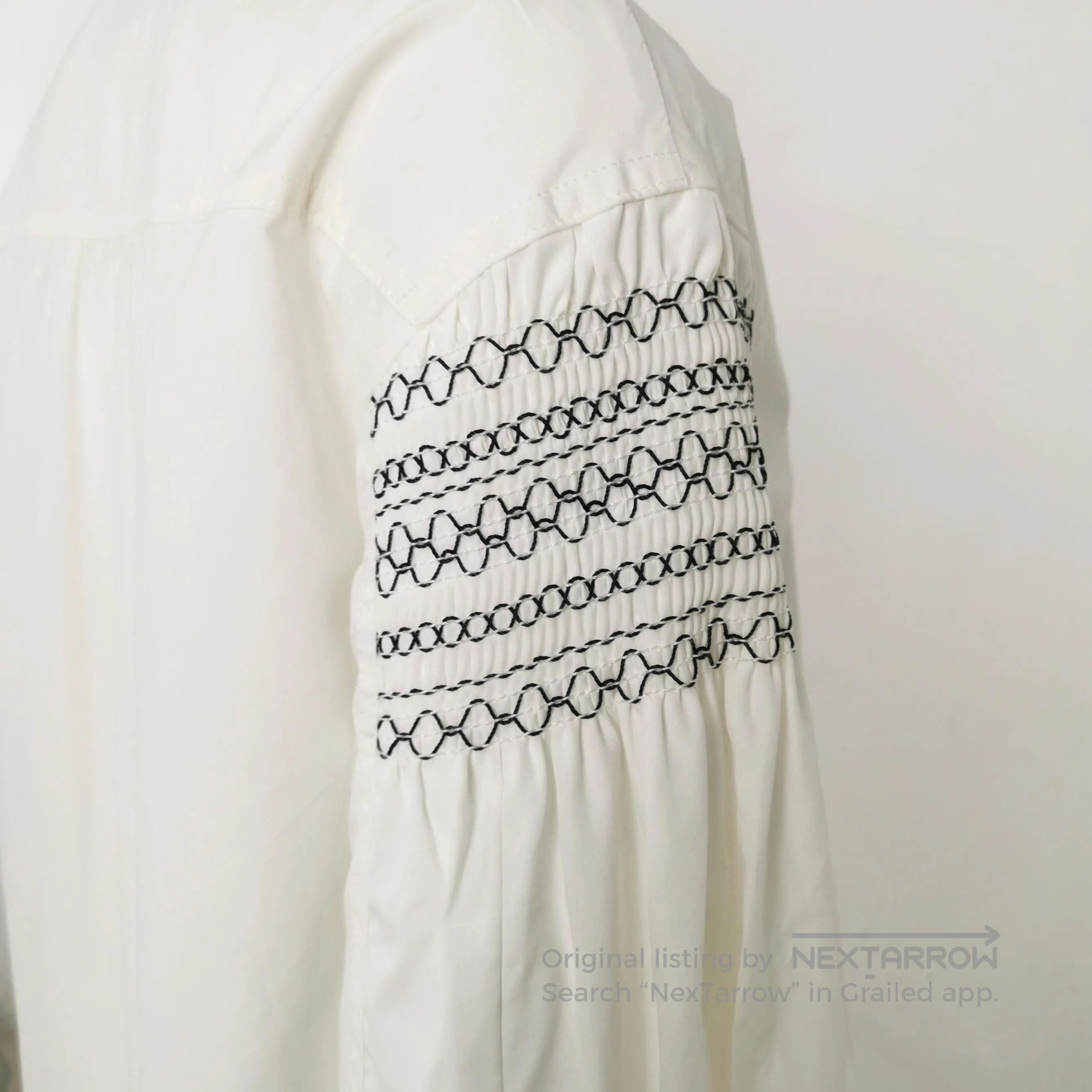 Weekend Max Mara L White Embroidered Shirt.