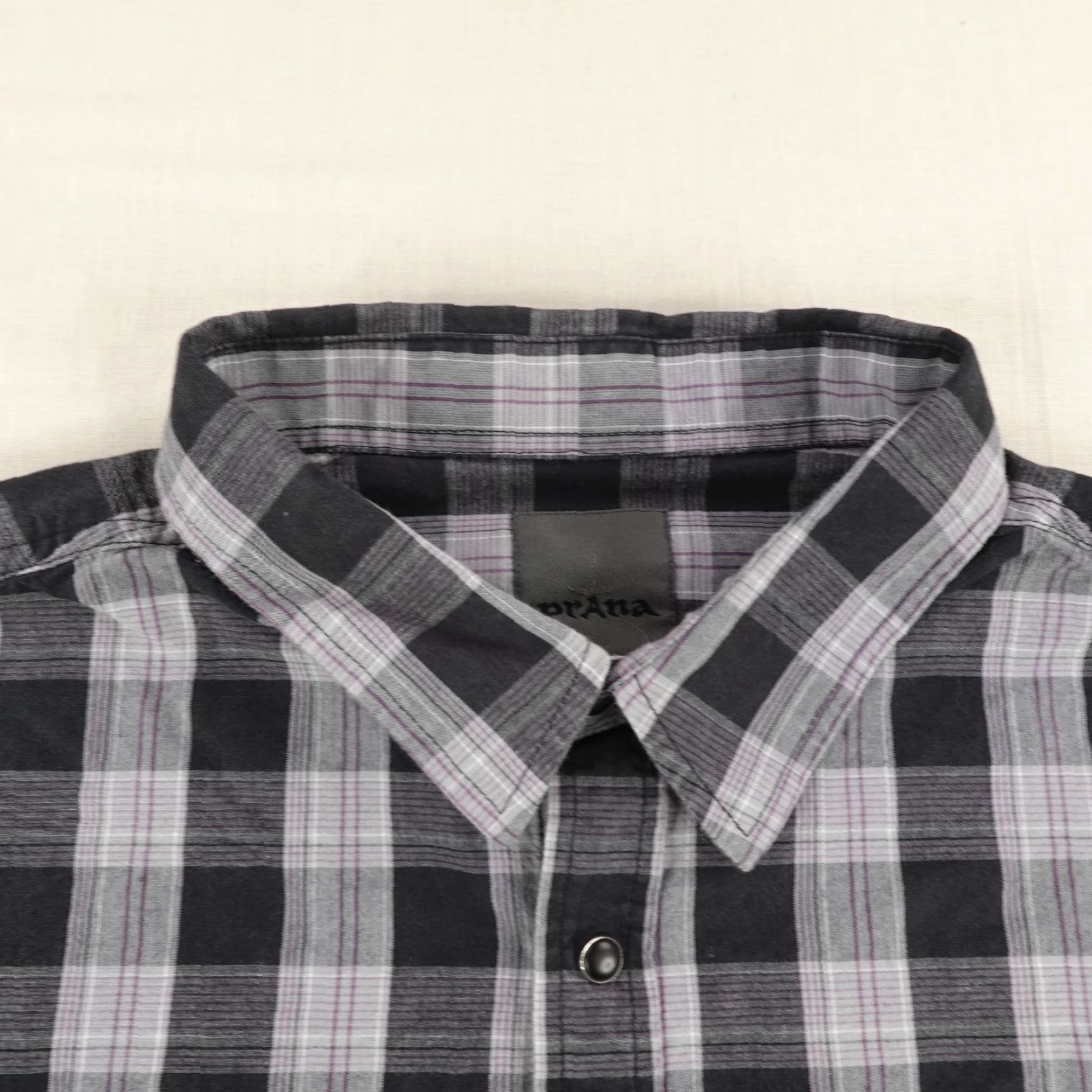 Prana PrAna Shirt Mens XL Button Up Plaid Organic Cotton Hiking Black Gray Size US XXL / EU 58 / 5 - 2 Thumbnail