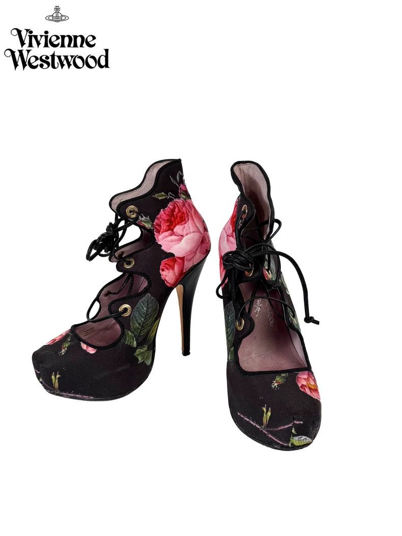 Vivienne Westwood Vivienne Westwood Triple Tie-up Floral High Heels Size US 6.5 / IT 36.5 - 1 Thumbnail
