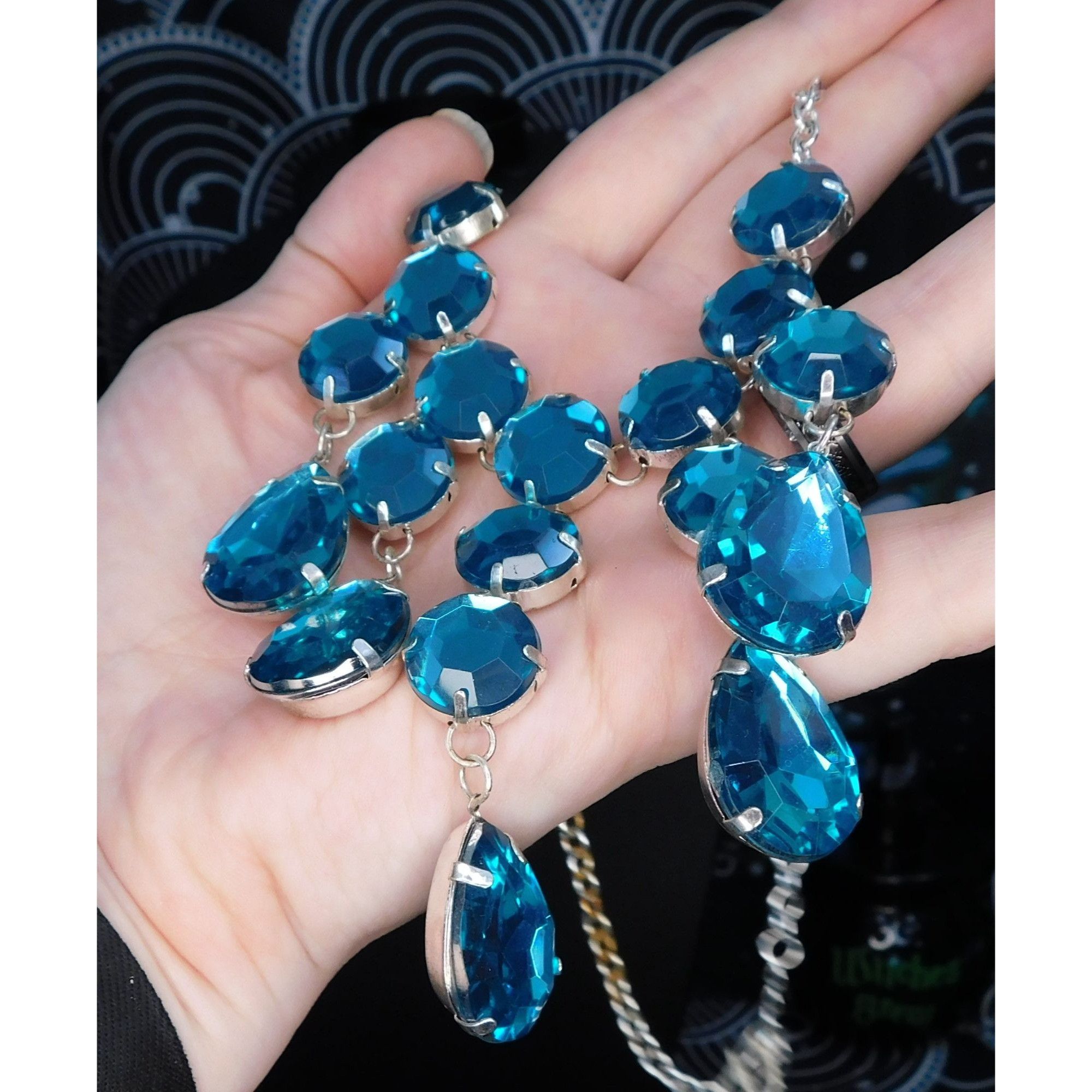 Other Blue Fantasy Sparkling Gem Costume Necklace Size ONE SIZE - 4 Thumbnail