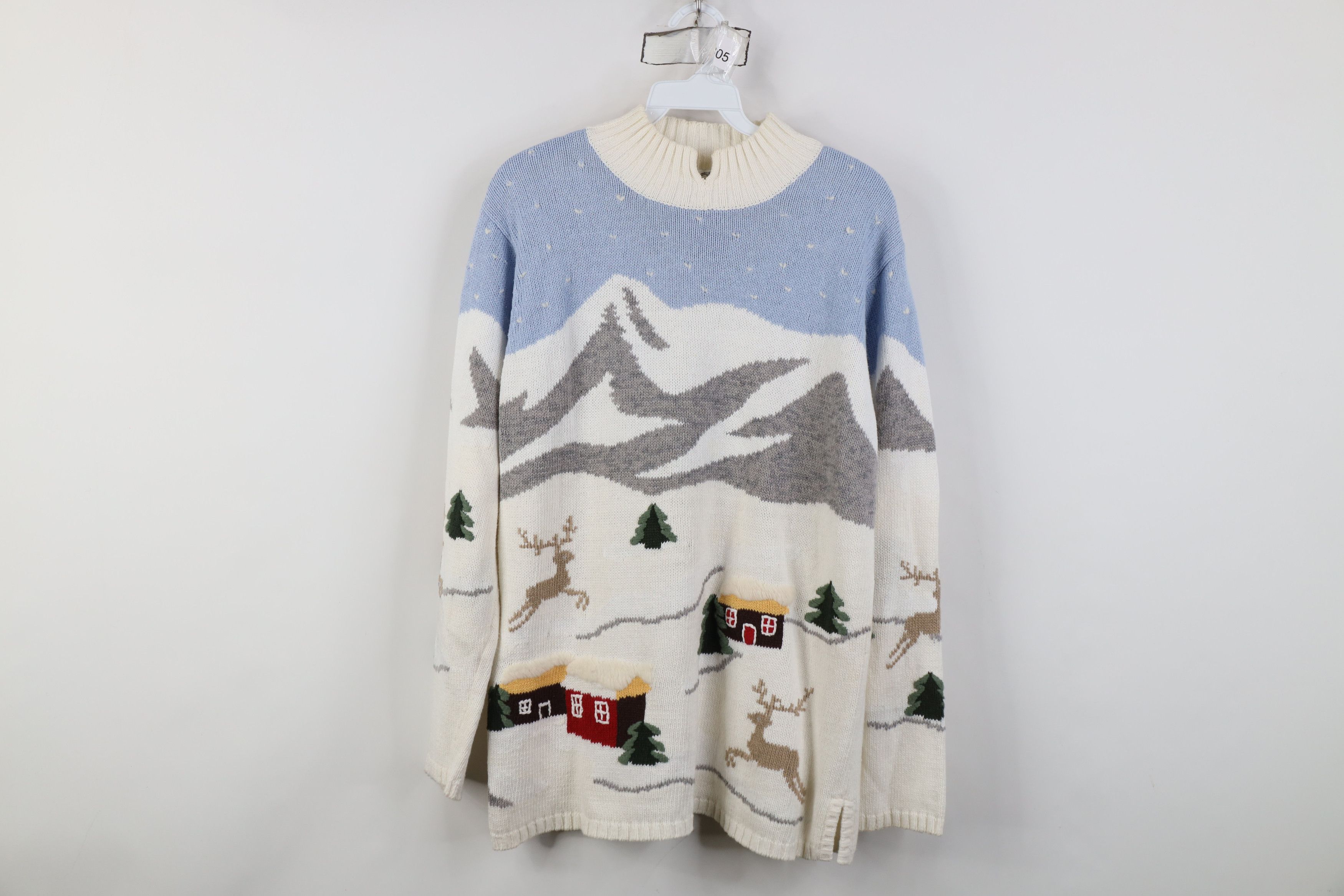 Vintage Vintage 90s Streetwear Christmas Town All Over Print Sweater Size M / US 6-8 / IT 42-44 - 1 Thumbnail