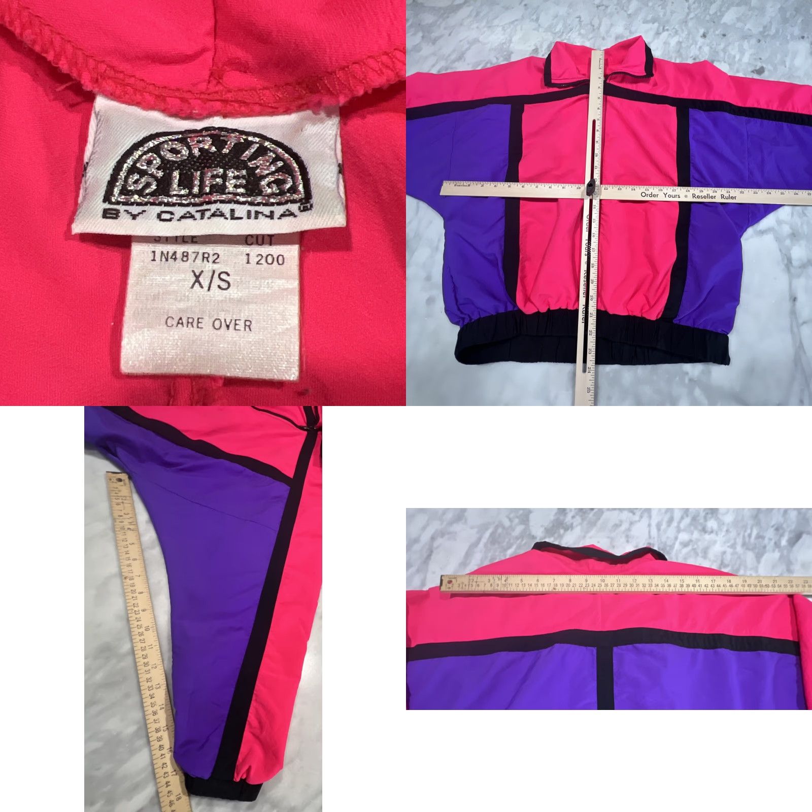 Catalina VINTAGE Sporting Life By Catalina Windbreaker XS Men Pink Purple Black Zip USA Adults XS Sportswear/Beach 1980s Size US XS / EU 42 / 0 - 8 Thumbnail