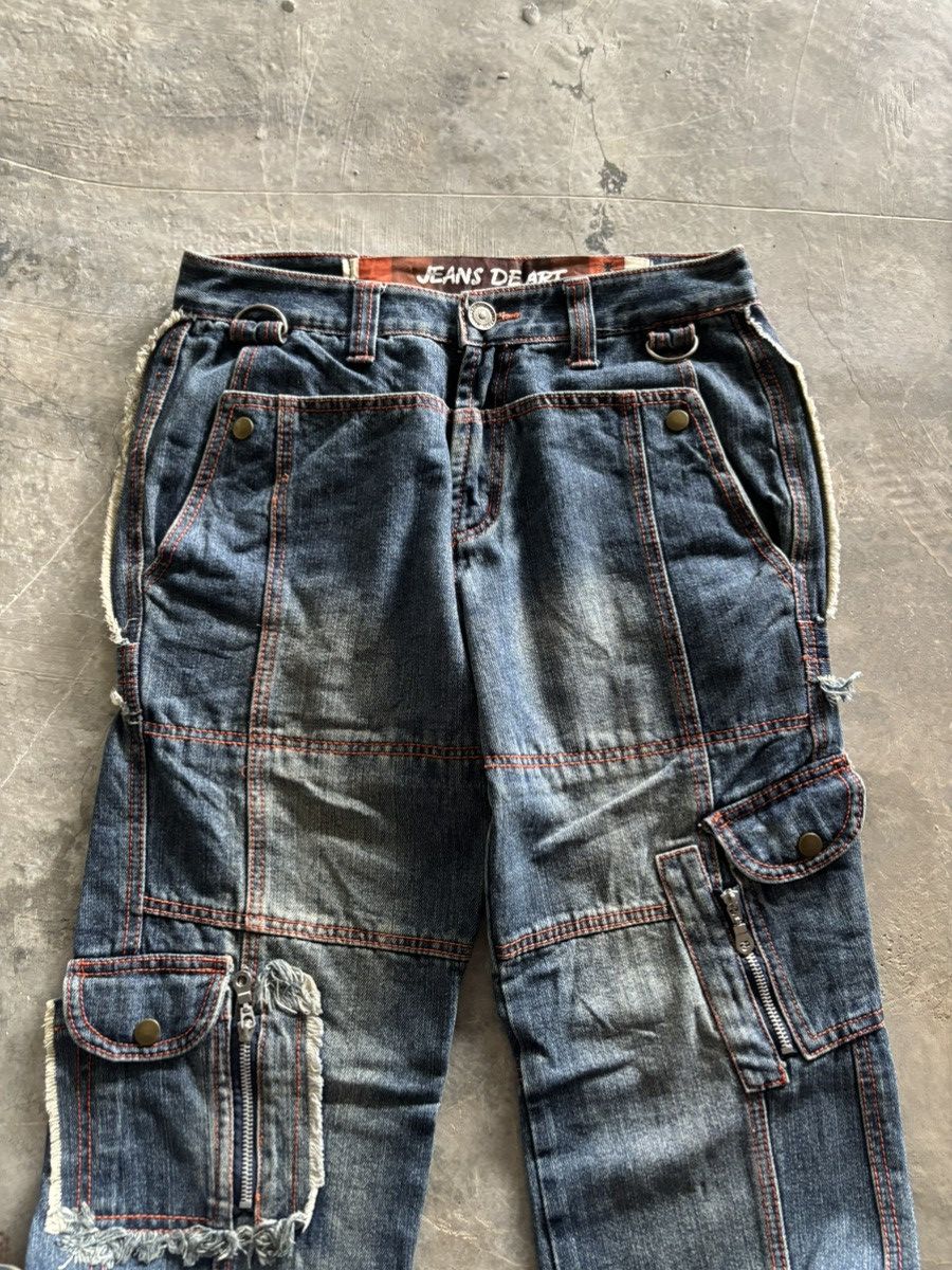 Japanese Brand vintage JEANS DE ART cargo baggy loose style jnco panelled Size US 30 / EU 46 - 2 Thumbnail