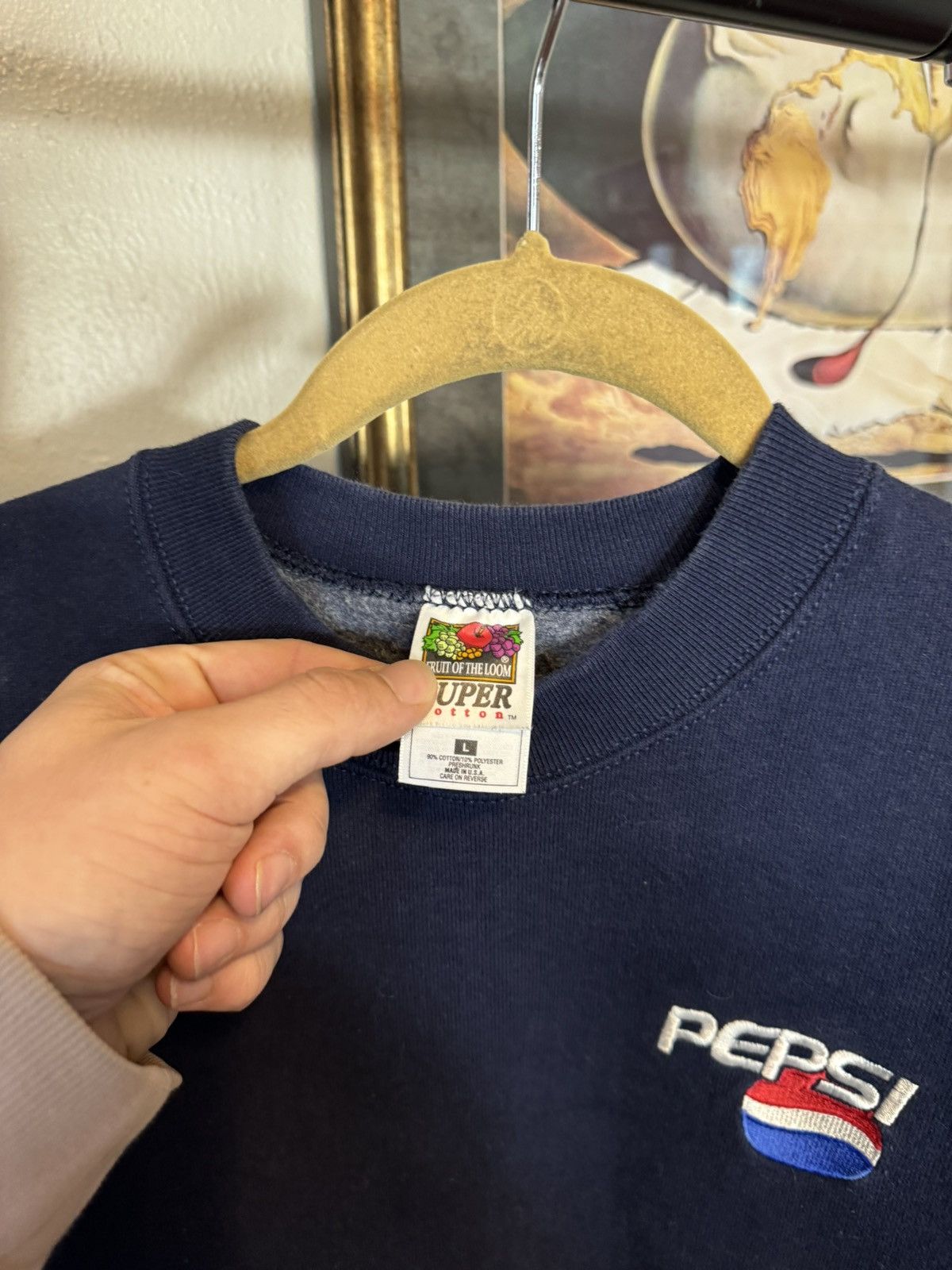Pepsi × Vintage Vintage Pepsi Crewneck Sweatshirt Size US L / EU 52-54 / 3 - 4 Thumbnail