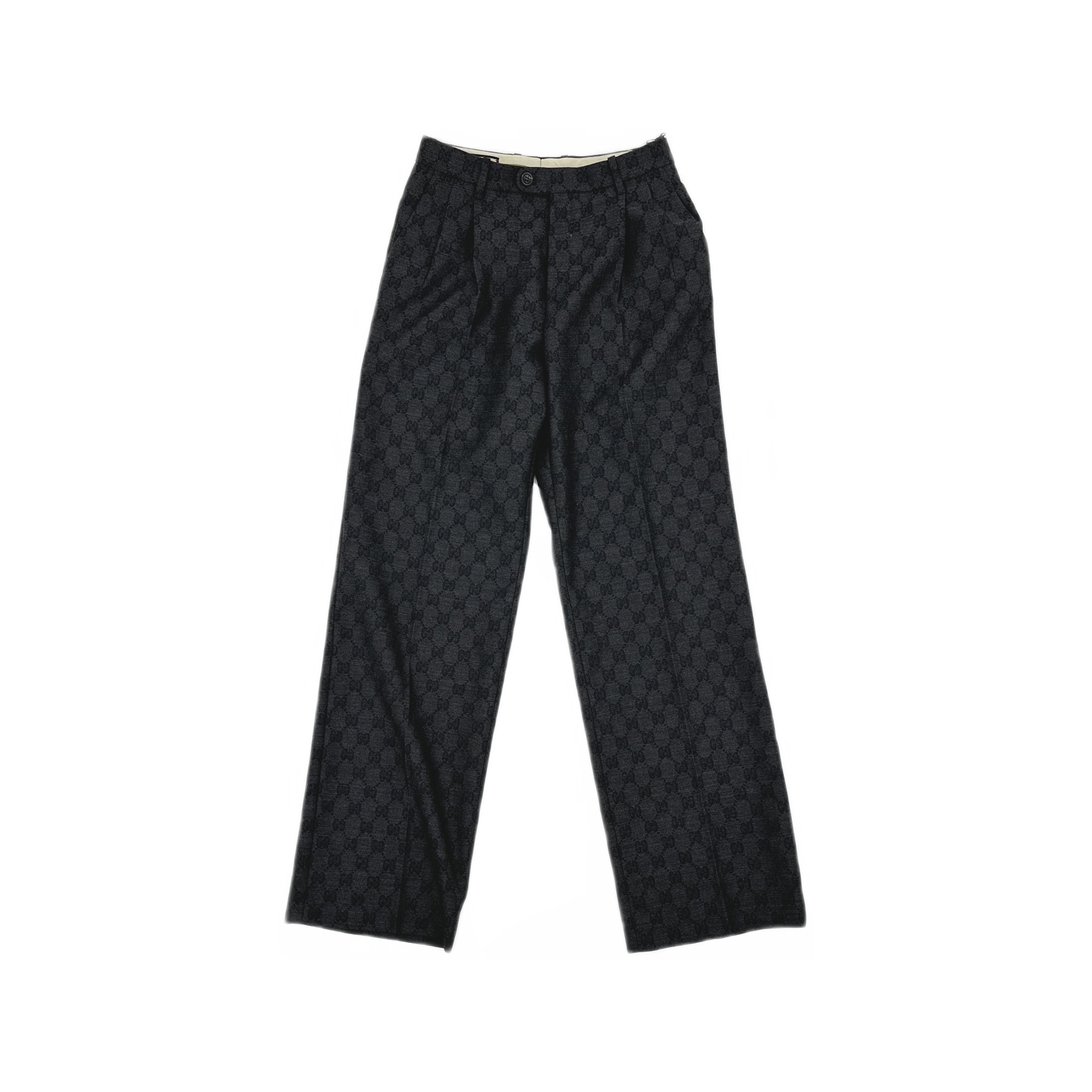 Gucci Gucci Monogram Wool Wide-Leg Trousers IT 40 Size 27" / US 4 / IT 40 - 1 Thumbnail
