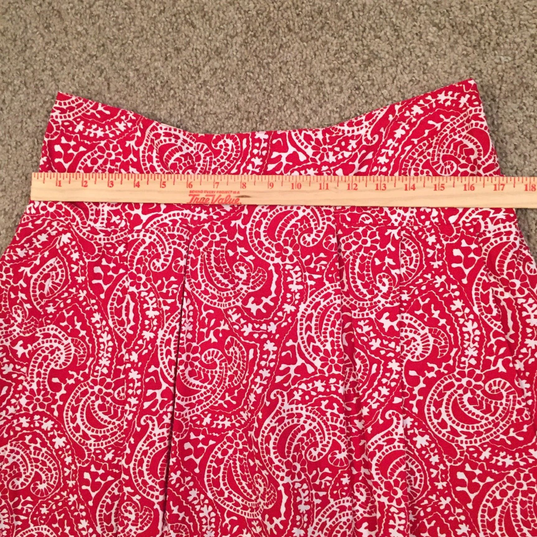 Tommy Hilfiger Tommy Hilfiger Skirt Women Short Red Paisley Pockets Unlined Zip Casual Size 8 Size 30" / US 8 / IT 44 - 3 Thumbnail