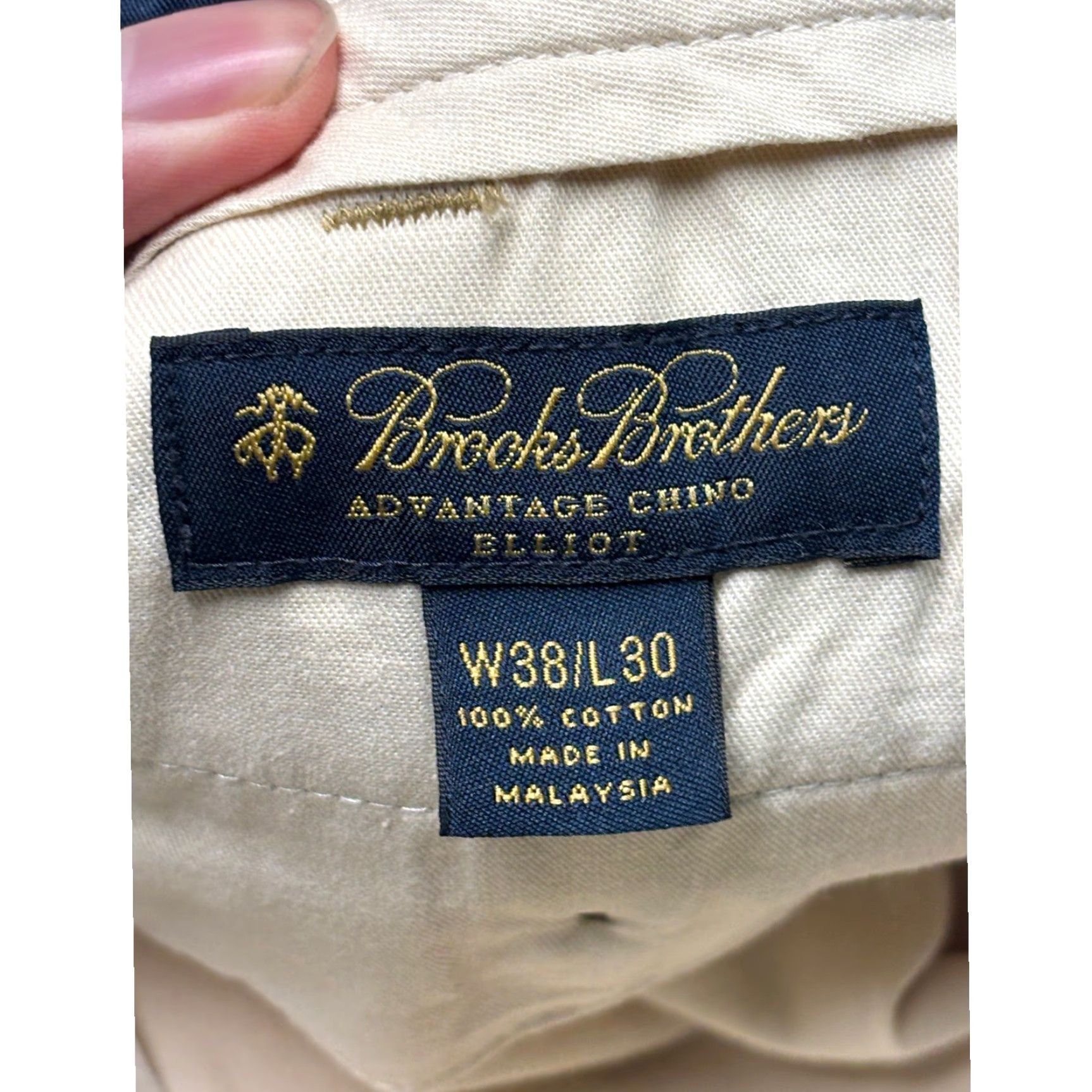 Brooks Brothers Brooks Brothers Advantage Chino Elliot Pants Men 38x30 Khaki Tan Pleated Cuffed Wide-Leg Button Zip Front Casual Workwear Business Modern Mens Size US 38 / EU 54 - 5 Thumbnail