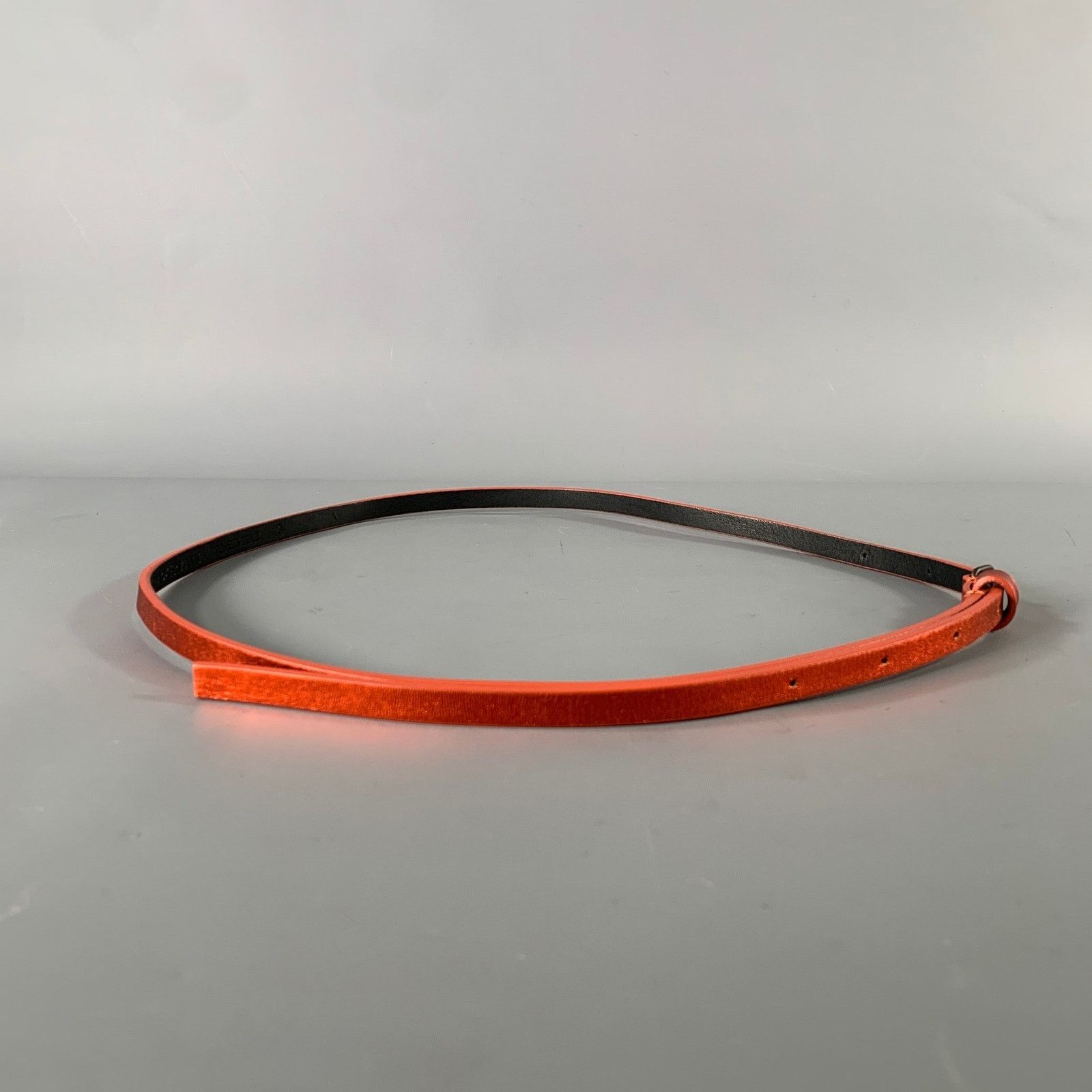 Haider Ackermann HAIDER ACKERMANN Size S Orange Crackled Leather Belt Size 32 - 2 Thumbnail