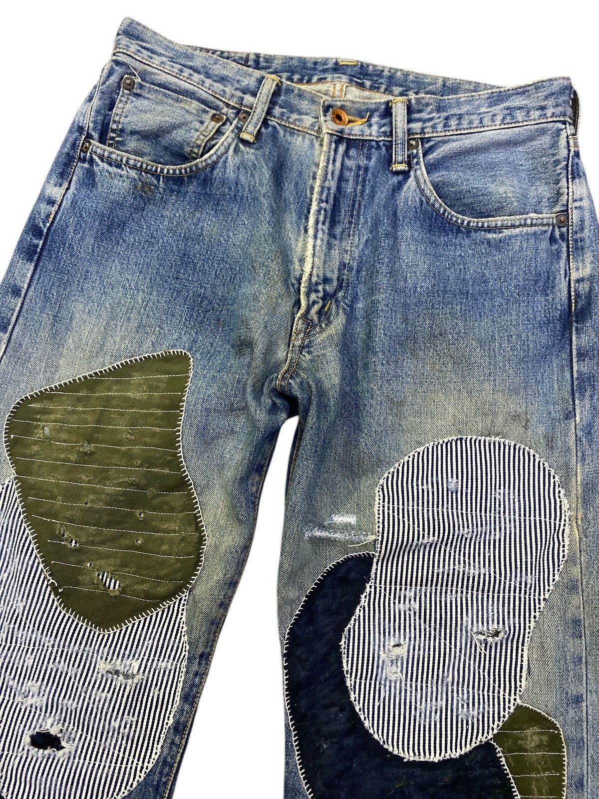 Edwin × Vintage Vintage Edwin 505x Patchwork Denim Selvedge Size US 32 / EU 48 - 10 Thumbnail