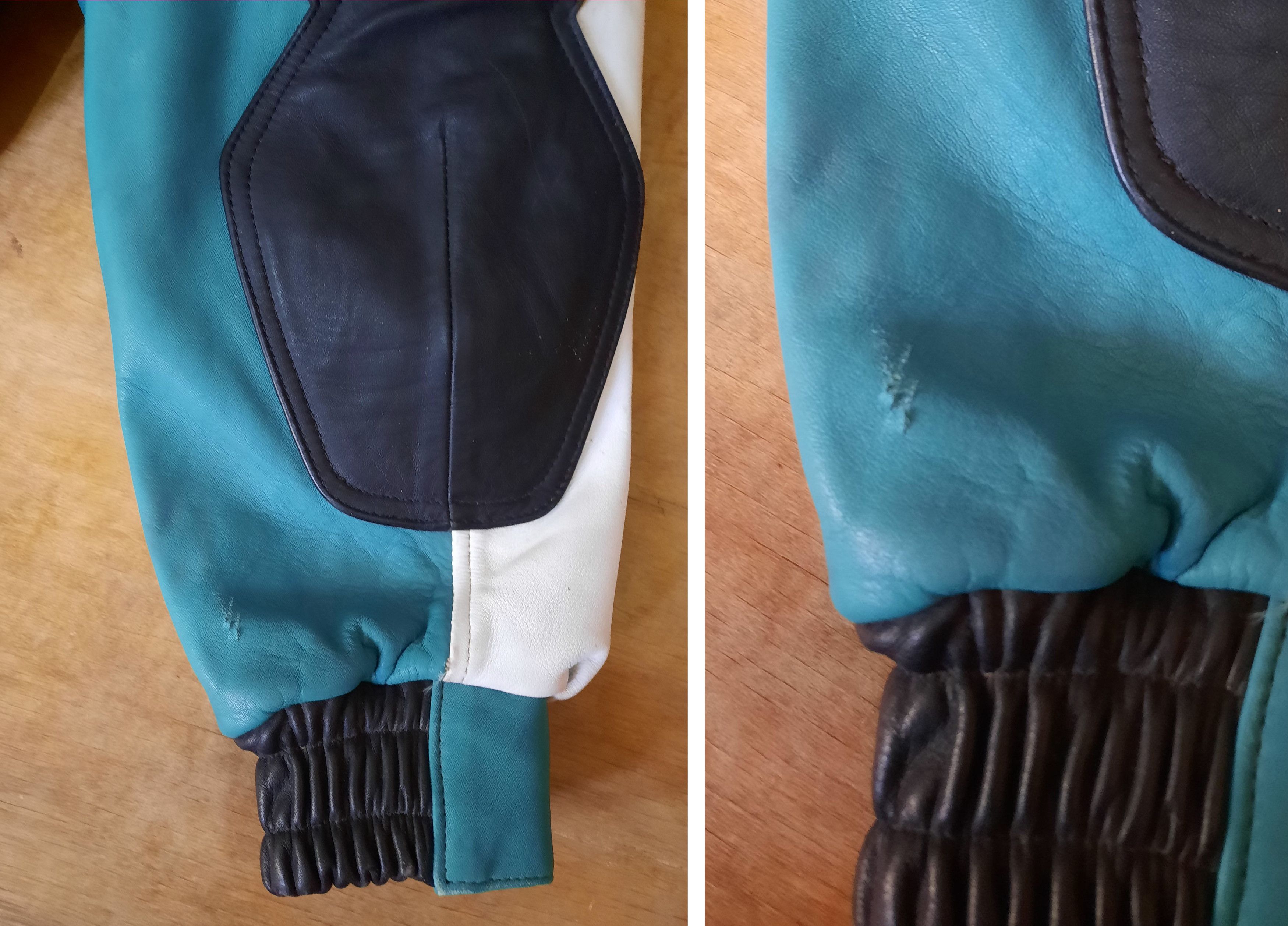 Vintage 80s 70s FLM Greyhound Racing leather motorcycle jacket Size US L / EU 52-54 / 3 - 12 Thumbnail