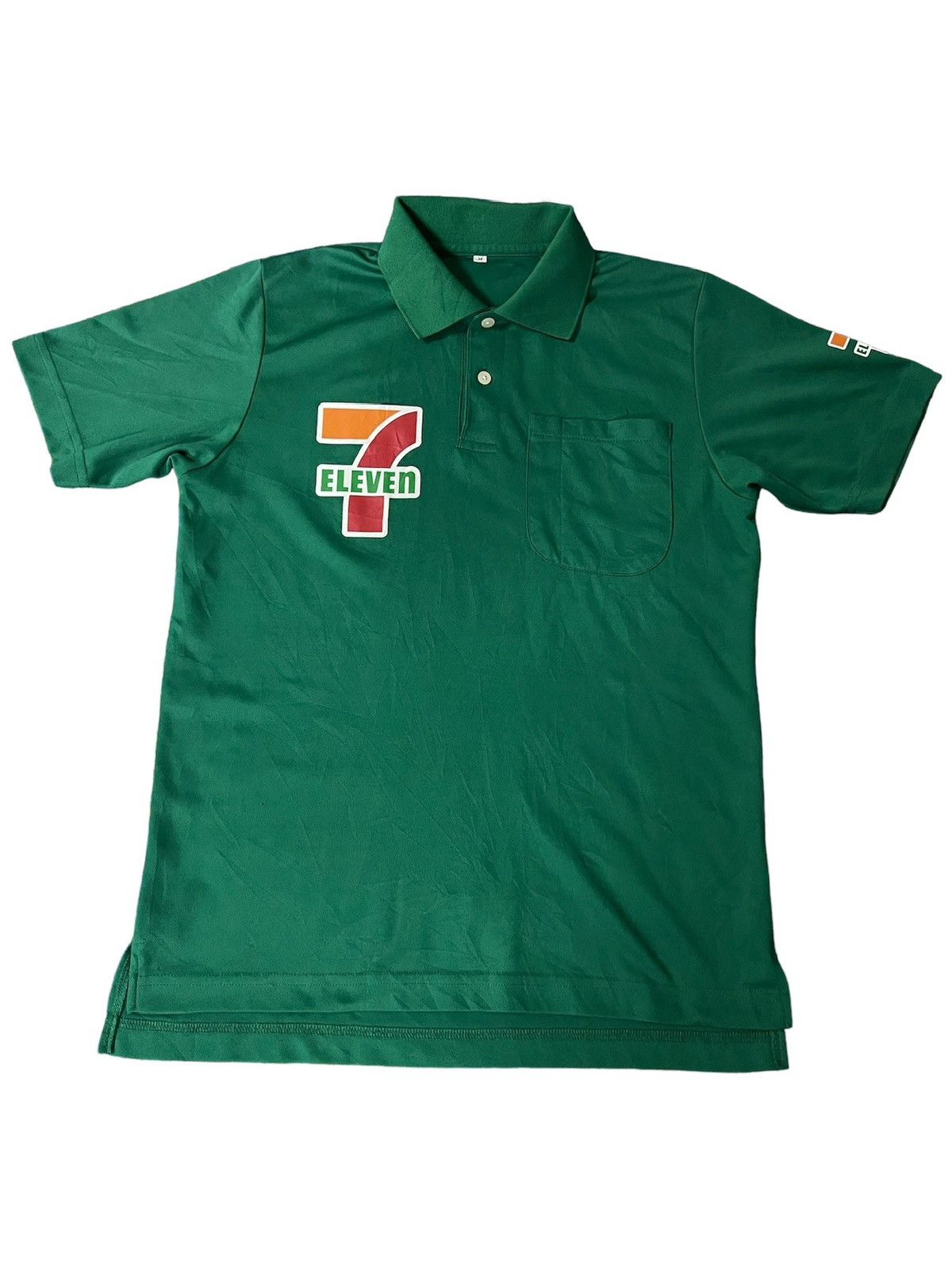 Japanese Brand × Vintage Japanese 7 Eleven Uniform Half Button Shirt Size US S / EU 44-46 / 1 - 1 Thumbnail