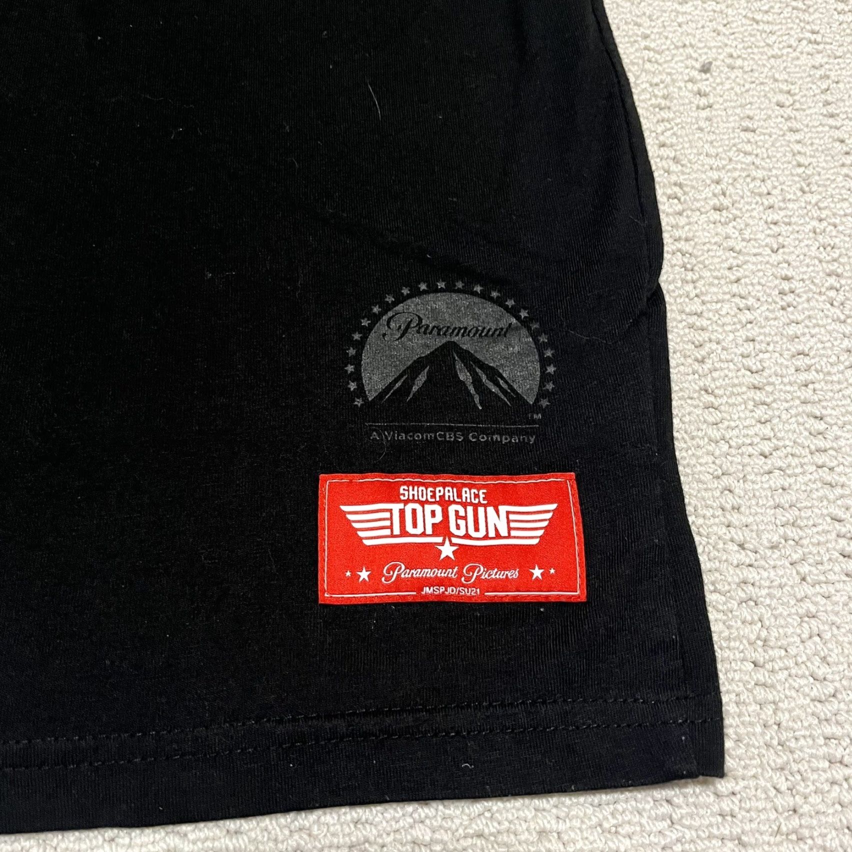Palace Shoe Palace Mens T-Shirt Black Top Gun x Shoe Palace 90s Classic Movie Crew Neck Short Sleeve Lg - Mens Size US L / EU 52-54 / 3 - 3 Thumbnail