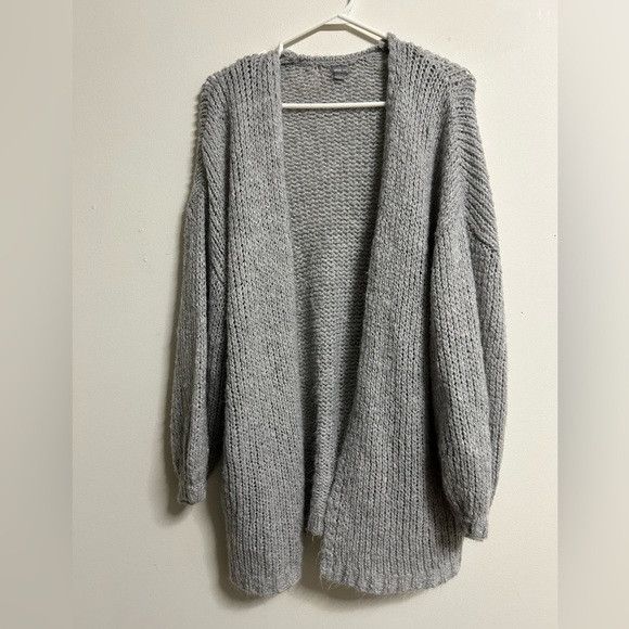 American Eagle Outfitters Aerie Grey Open Knit Cardigan Size M / US 6-8 / IT 42-44 - 1 Thumbnail