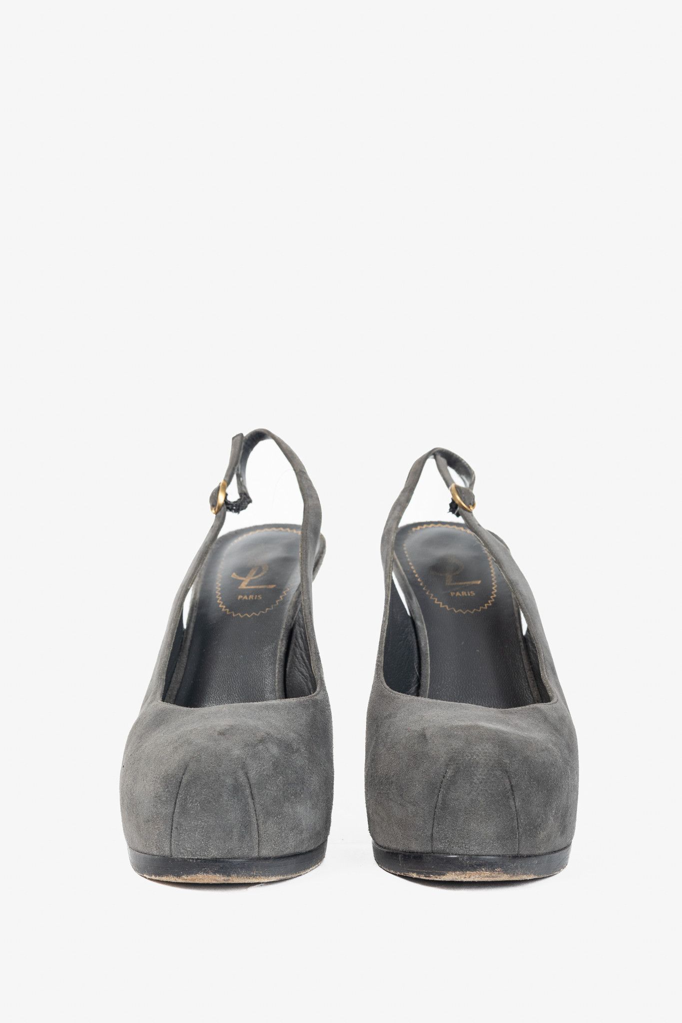 Yves Saint Laurent Yves Saint Laurent Tribtoo Suede Platform Slingback Pumps Size US 6.5 / IT 36.5 - 2 Thumbnail