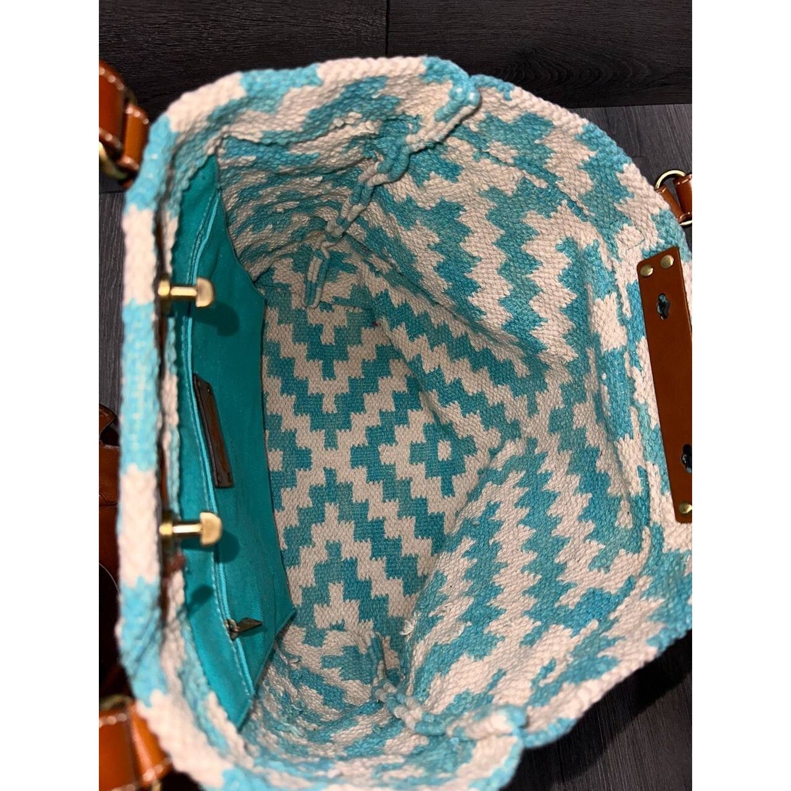 Patricia Nash Patricia Nash Woven Chennai Tote Blue White Bag B000583 Size ONE SIZE - 12 Thumbnail
