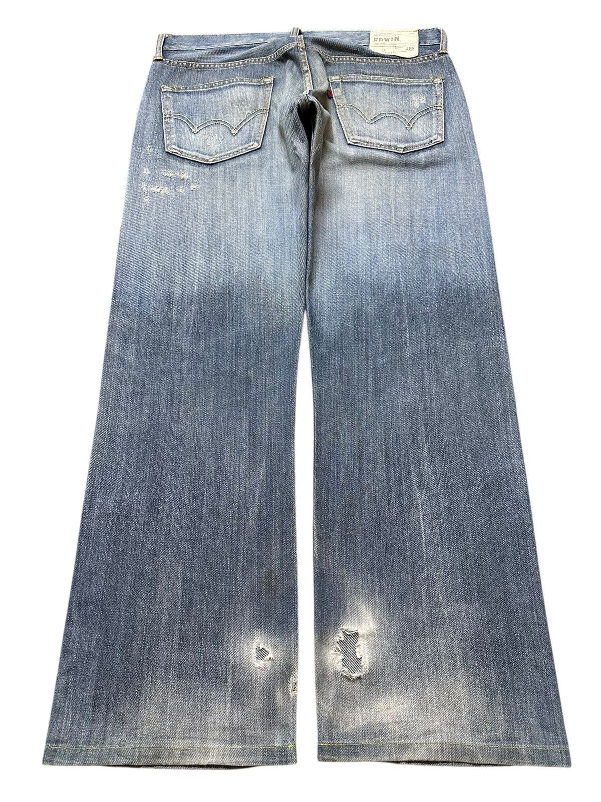 Edwin Vintage Edwin Faded Wash Distressed Style Baggy Jeans Size US 34 / EU 50 - 2 Thumbnail