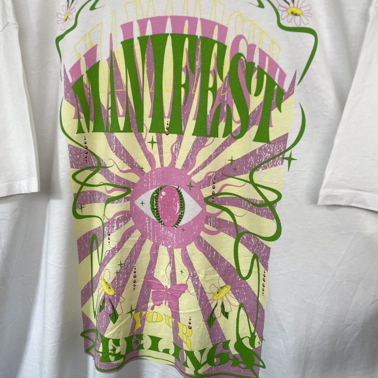 H&M Manifest Your Feelings Oversize Baggy T Shirt Size US XL / EU 56 / 4 - 2 Thumbnail