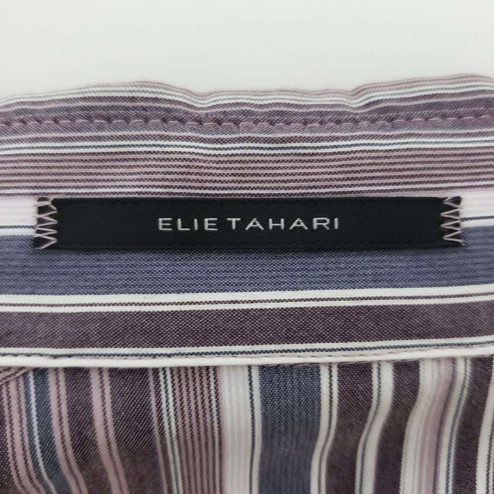 Elie Tahari Elie Tahari Blouse Ruffled Front Cuffs S Button down Striped Size S / US 4 / IT 40 - 12 Thumbnail