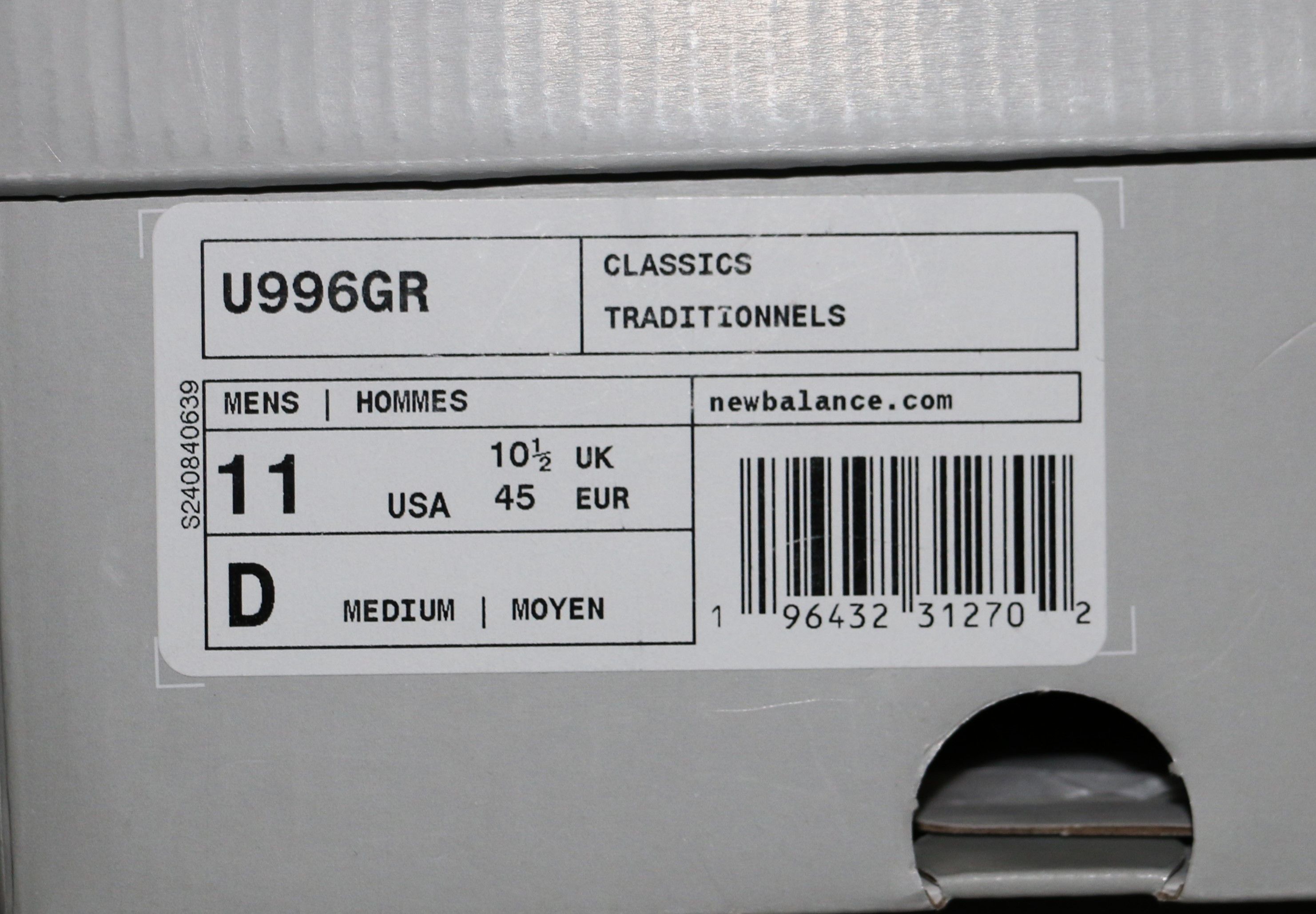 New Balance New Balance 996 Men's Shoes U996GR Made in USA Sneakers Size US 11 / EU 44 - 4 Thumbnail