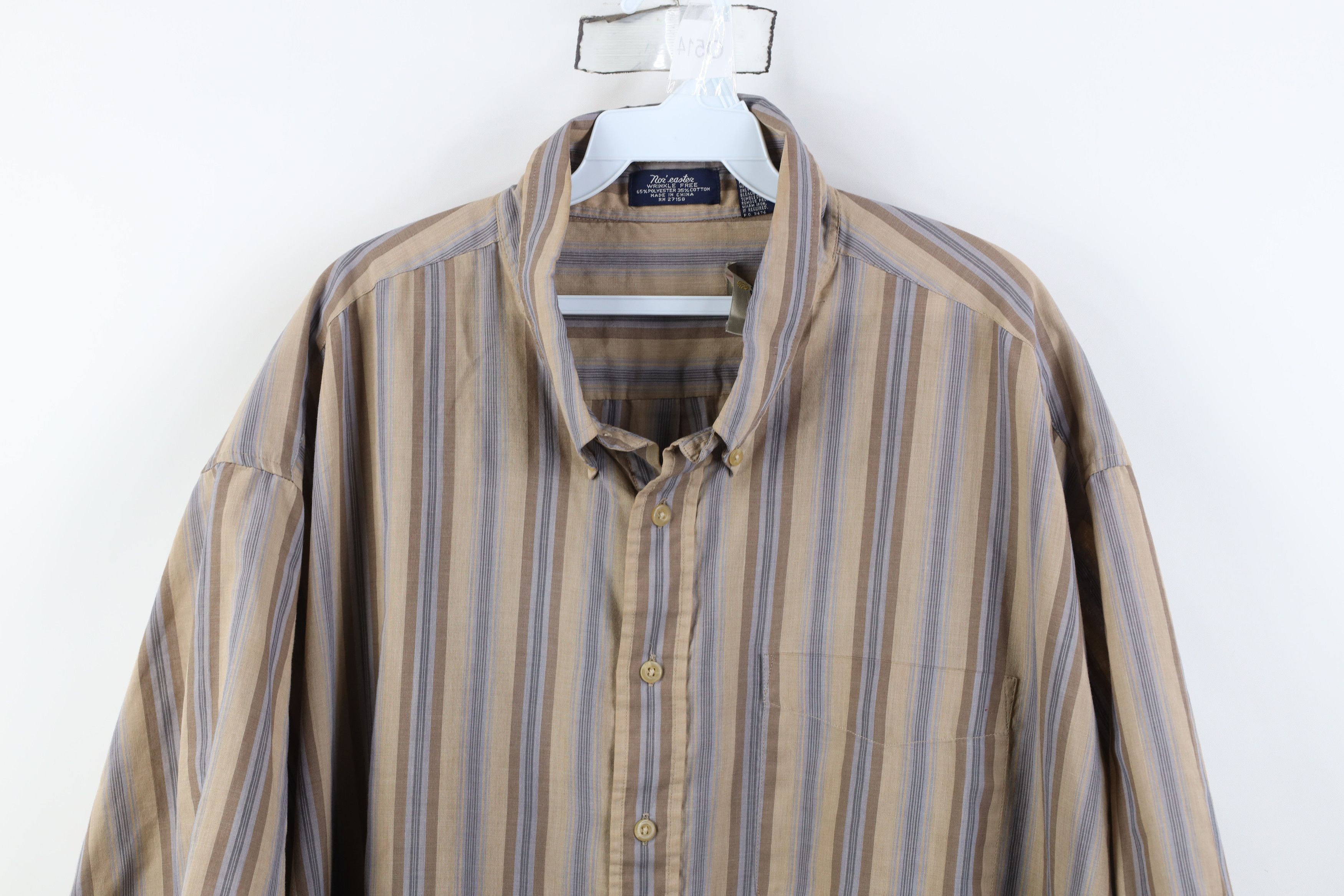 Vintage Vintage 90s Earth Tone Striped Short Sleeve Button Shirt Size US XXL / EU 58 / 5 - 2 Thumbnail