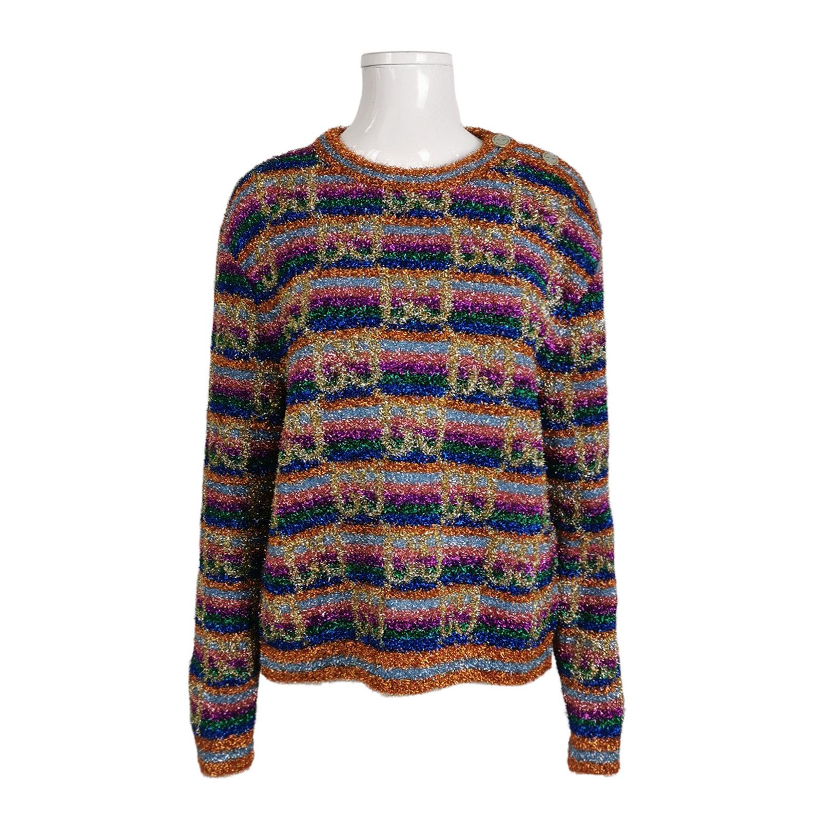 Gucci Gucci Metallic Rainbow Knit Sweater Size S Size US S / EU 44-46 / 1 - 1 Thumbnail
