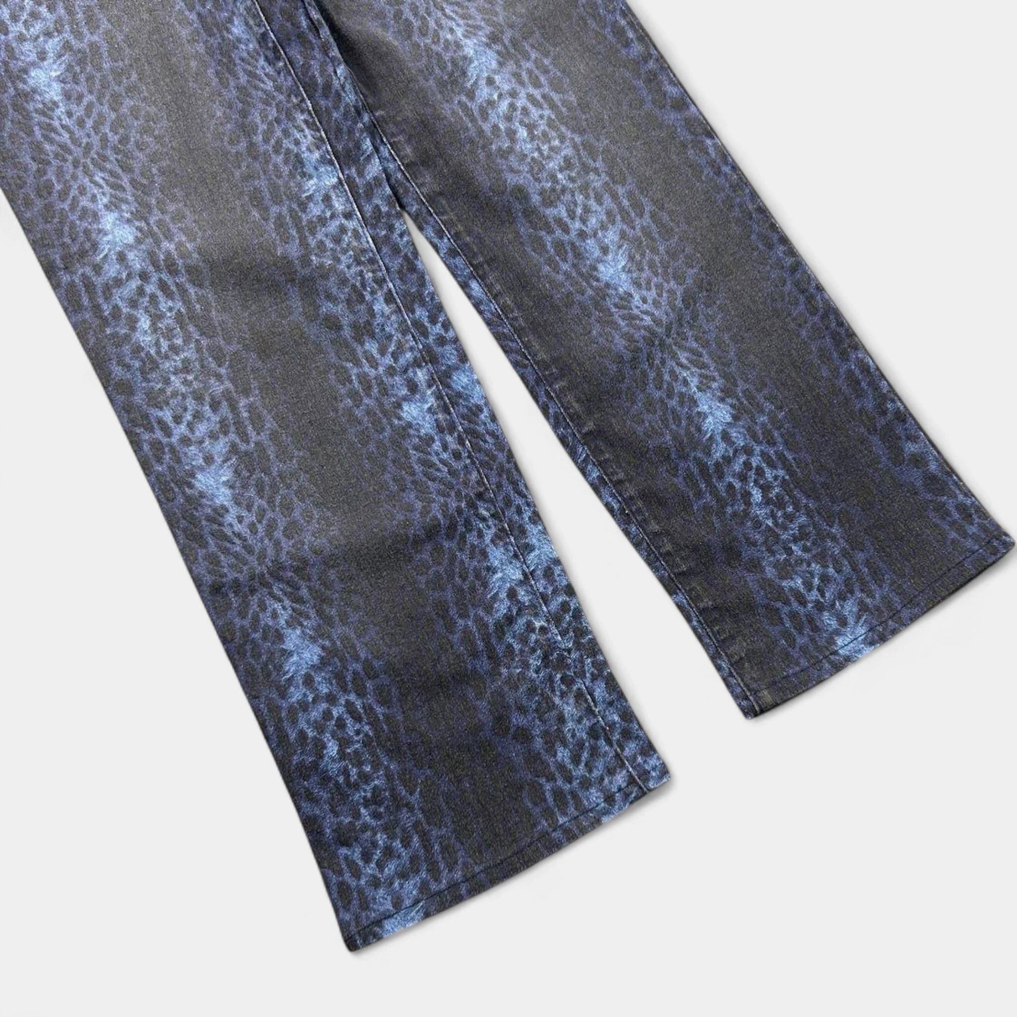 Just Cavalli Just Cavalli Dark Blue Leopard Pants Size 28" / US 6 / IT 42 - 3 Thumbnail