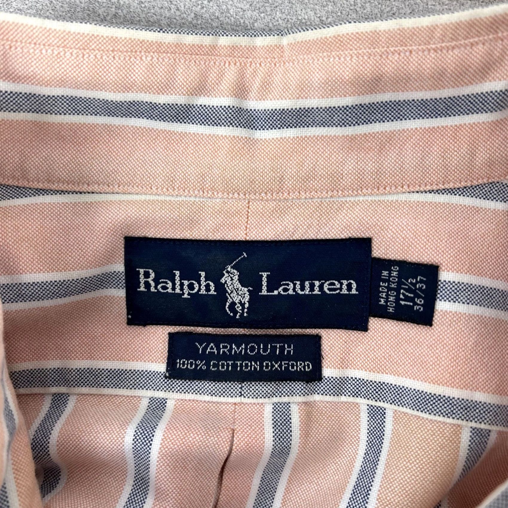 Ralph Lauren Ralph Lauren Shirt Mens 17.5 36/37 Pink Blue Stripe Yarmouth Oxford Button Down Size US XXL / EU 58 / 5 - 4 Thumbnail