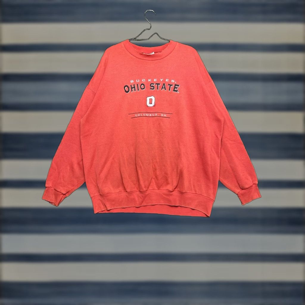 Lee VINTAGE Lee Sweatshirt Mens 2XL Ohio State Buckeyes Red Fleece Logo Embroidered Heavyweight 90s Y2K Sports Size US XXL / EU 58 / 5 - 1 Thumbnail