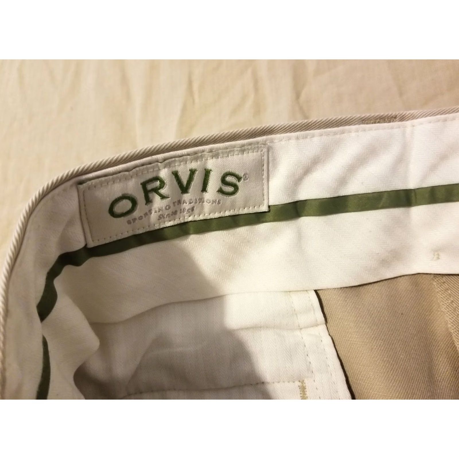 Orvis Orvis Mens Pants Chino 34x32 Khaki Cotton Slacks Beige Regular Pants Mens Size US 34 / EU 50 - 4 Thumbnail