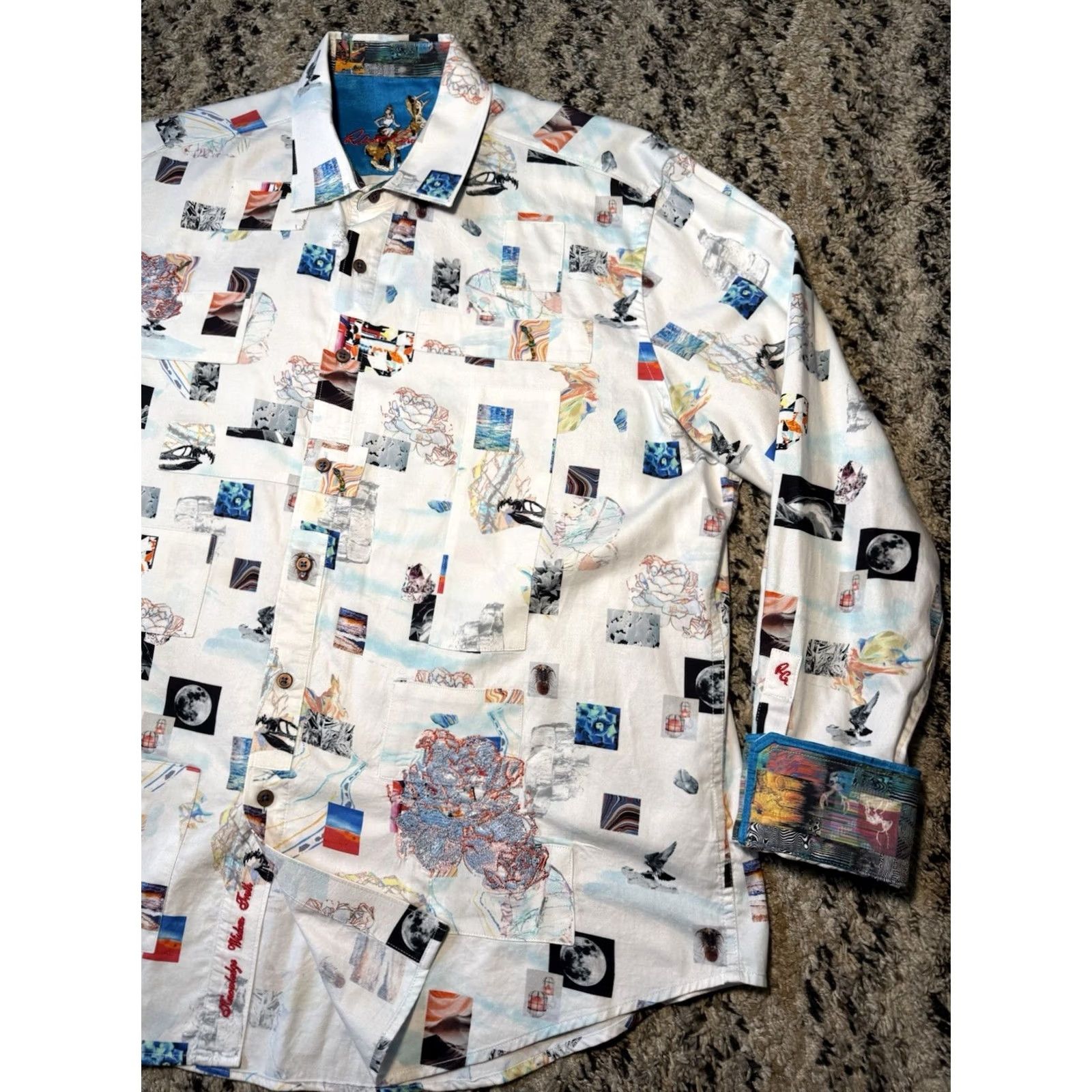 Robert Graham Robert Graham Space Exploration EMBROIDERED Patchwork Badland Flip Cuff Button-Up Shirt 2XL Multicolor Mens Size US XXL / EU 58 / 5 - 3 Thumbnail