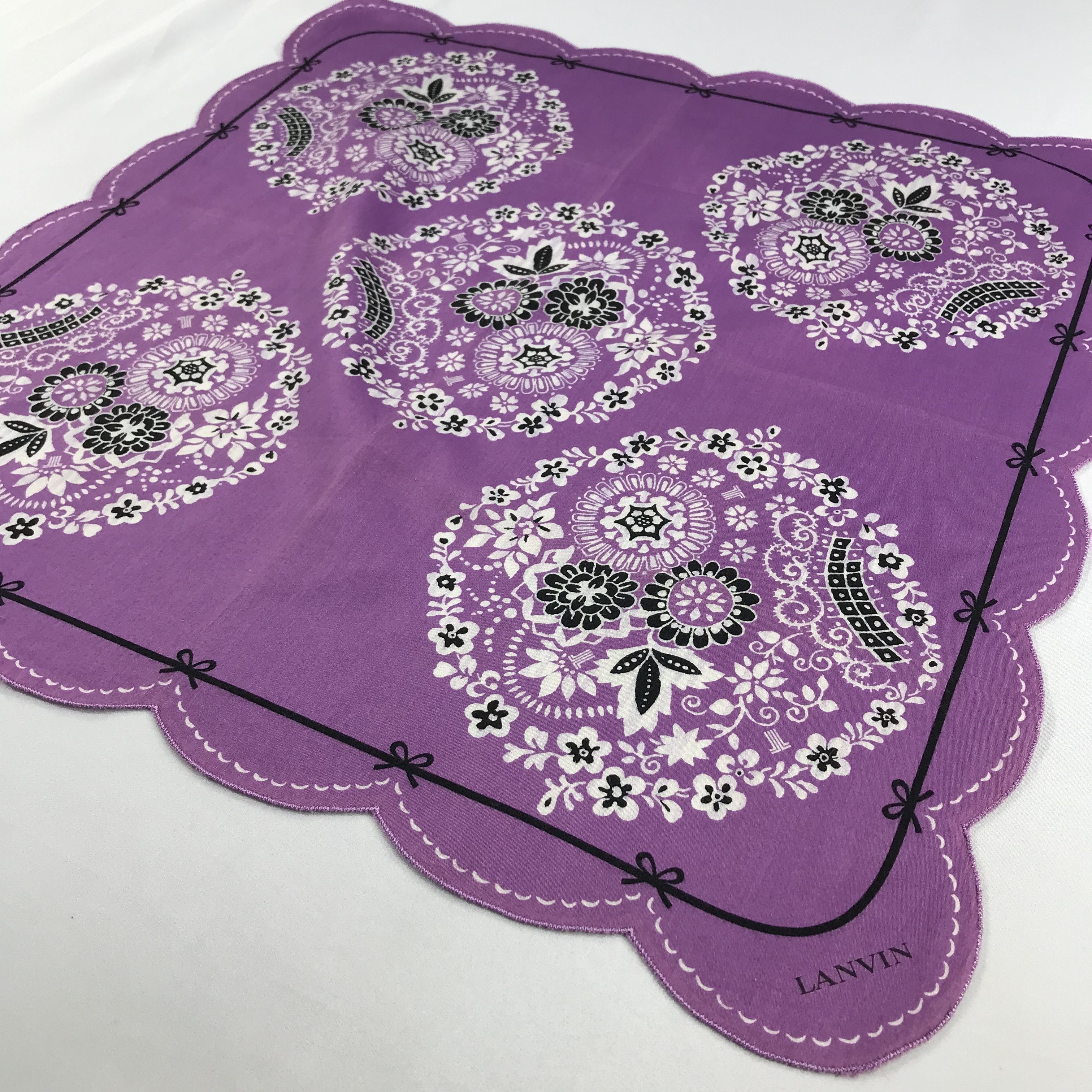Lanvin × Vintage Lanvin Bandana / Handkerchief / Neckerchief - S2573 Size ONE SIZE - 2 Thumbnail