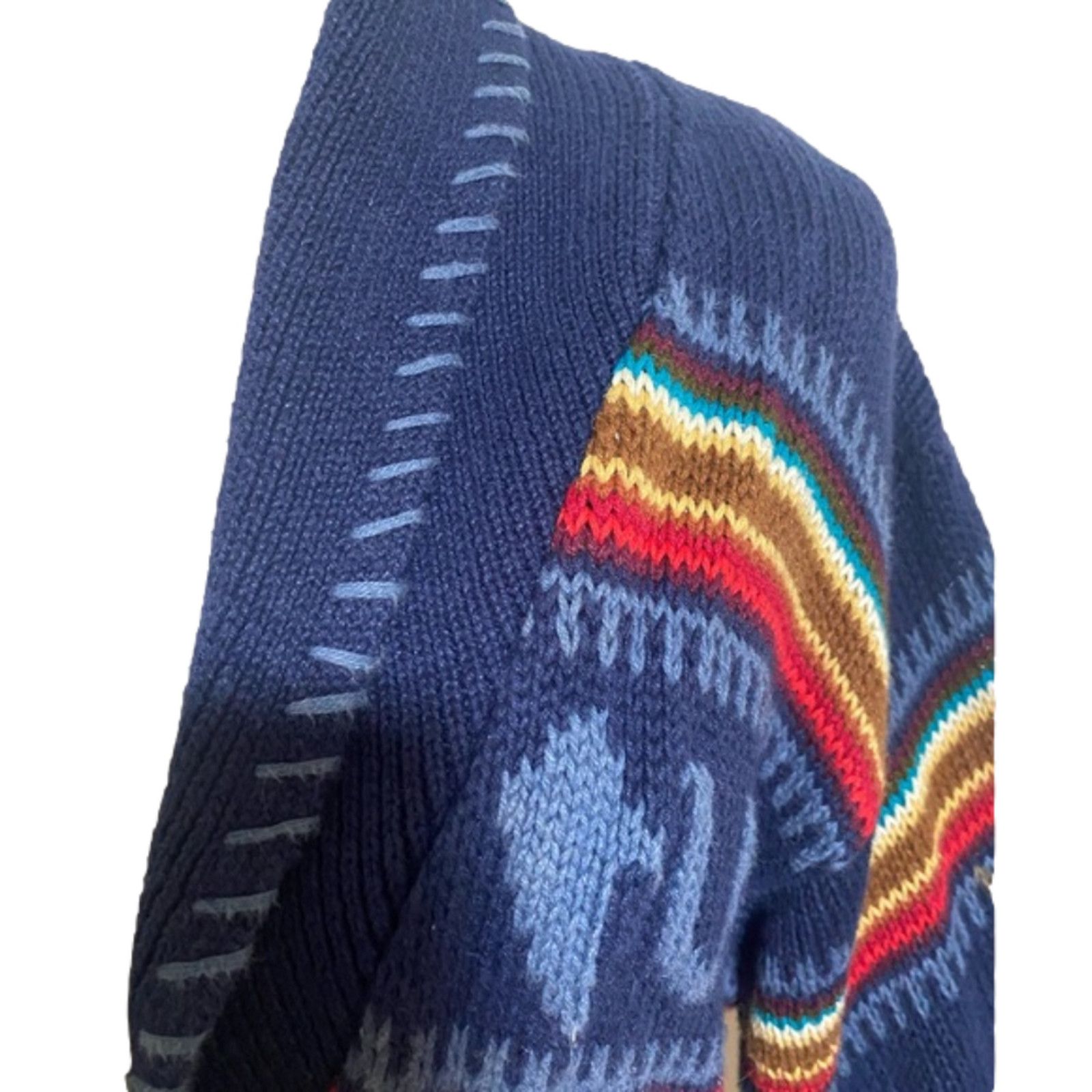 Vintage VTG CAPEZIO RAINBOW HORSE SWEATER equestrian western rodeo Size L / US 10 / IT 46 - 5 Thumbnail