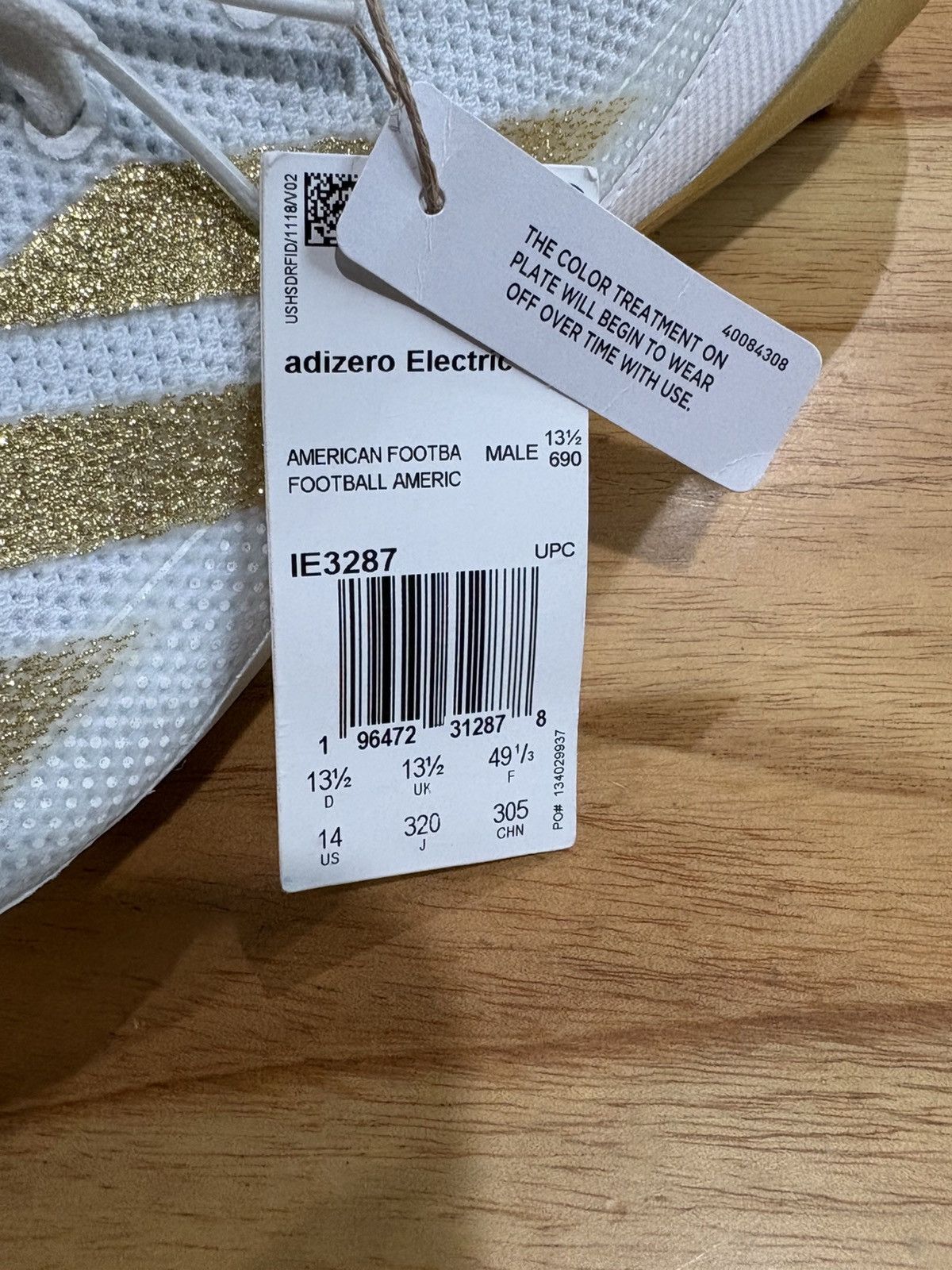 Adidas Adidas ADIZERO ELECTRIC+ White Gold IE3287 Men’s Size 14 Size US 14 / EU 47 - 4 Thumbnail