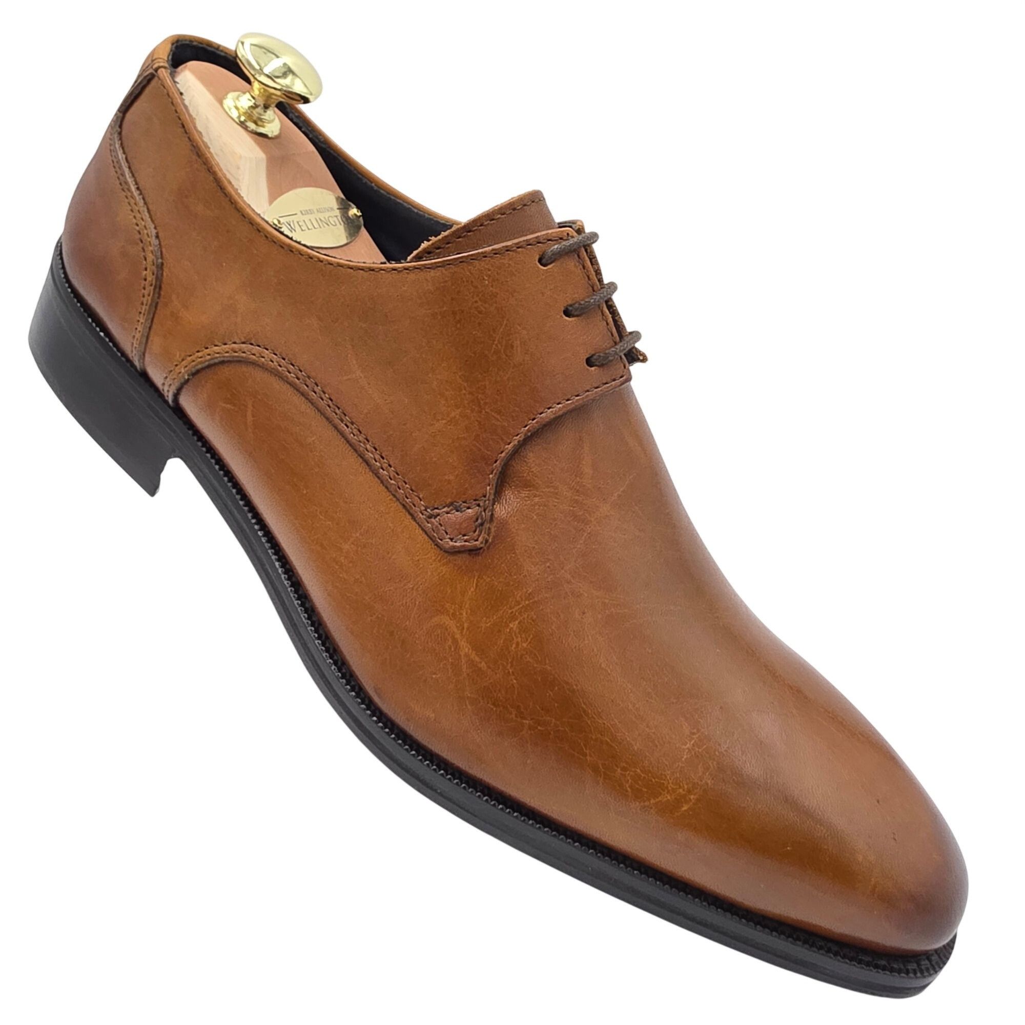 Other NEW Duca Italy Mens size 9 Burnished Brown Leather Plain-toe Size US 9 / EU 42 - 6 Thumbnail