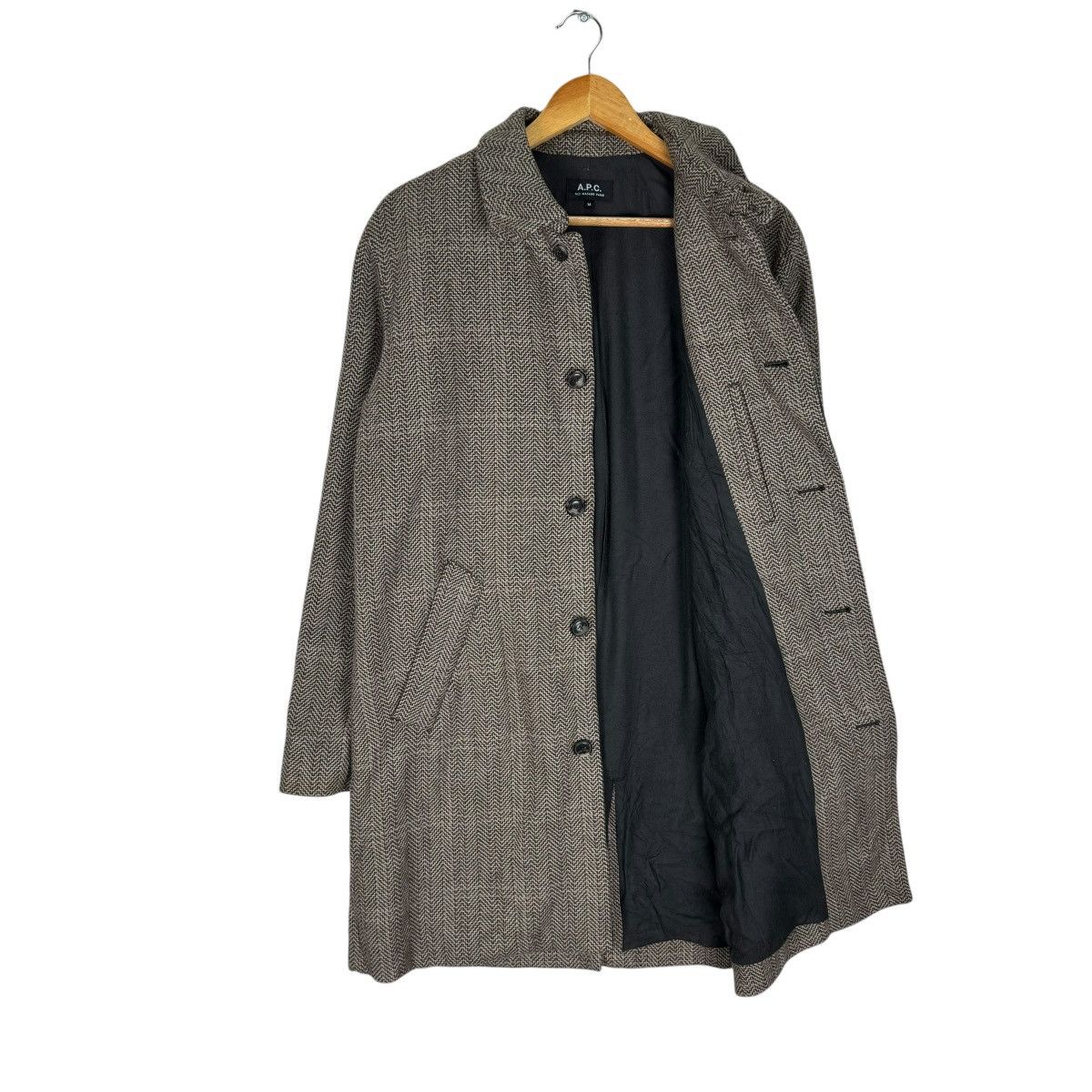 A.P.C. 🌟A.P.C RUE PARIS PETE HERRINGBONE LONG COAT JACKET Size US M / EU 48-50 / 2 - 8 Thumbnail