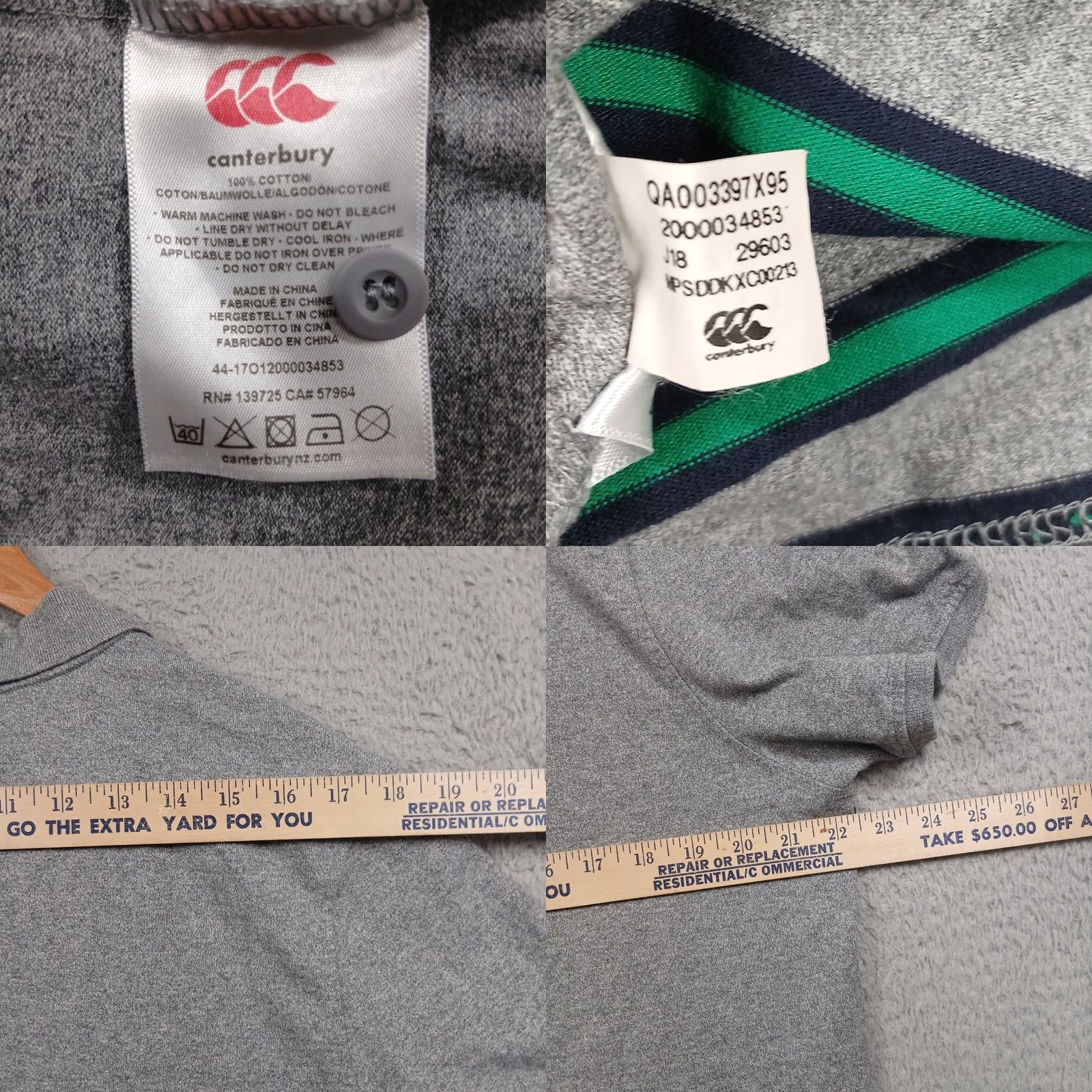 Vintage Canterbury IRFU Ireland Rugby World Cup 2019 Polo Shirt XL Gray Mens Size US XL / EU 56 / 4 - 8 Thumbnail