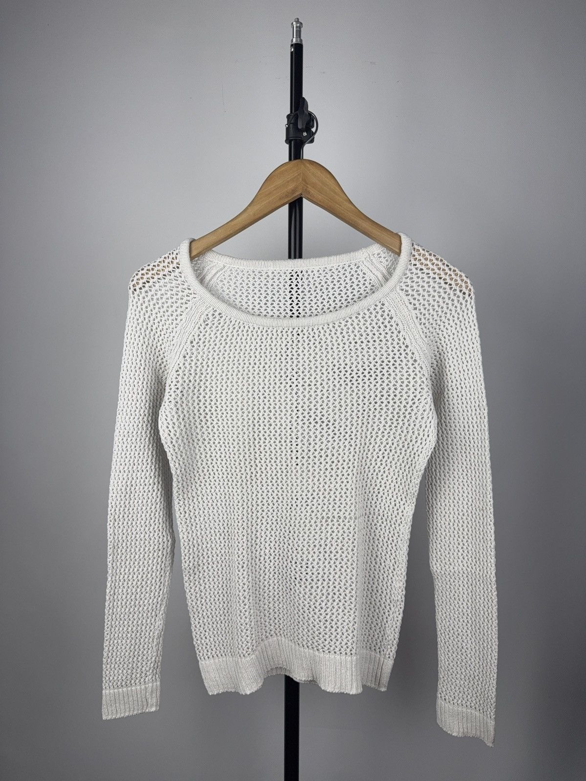 Japanese Brand × Vintage Vintage 90s Y2K Japanese Avant Garde knit mesh sweatshirt Size S / US 4 / IT 40 - 1 Thumbnail