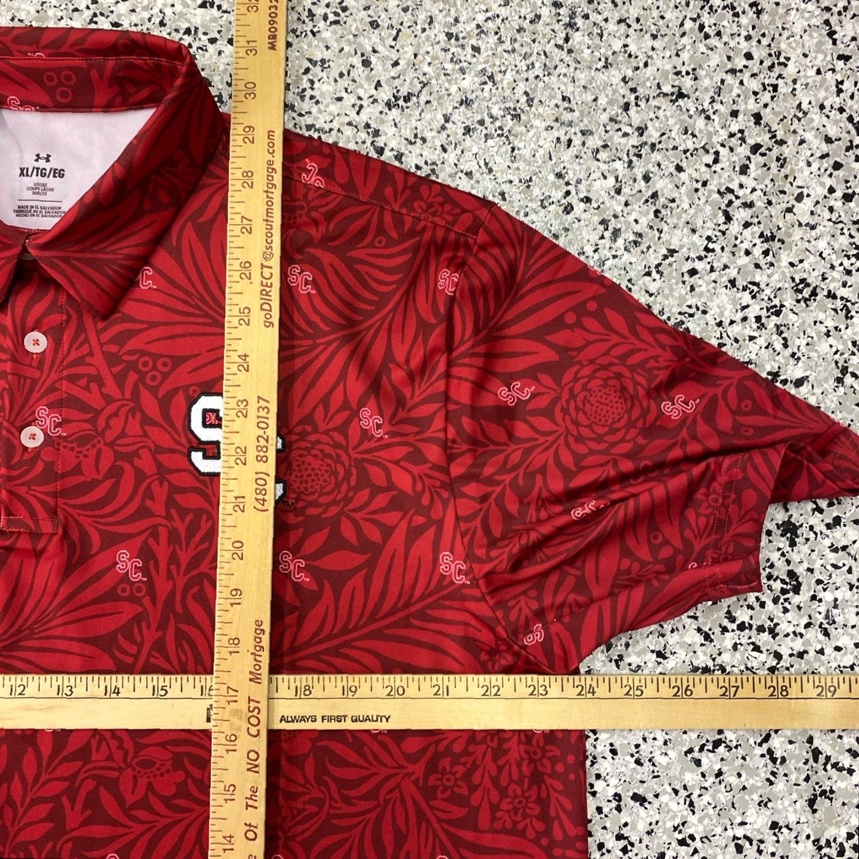 Under Armour Under Armour Polo Shirt Golf SC Logo Floral Red XL Men Size US XL / EU 56 / 4 - 3 Thumbnail