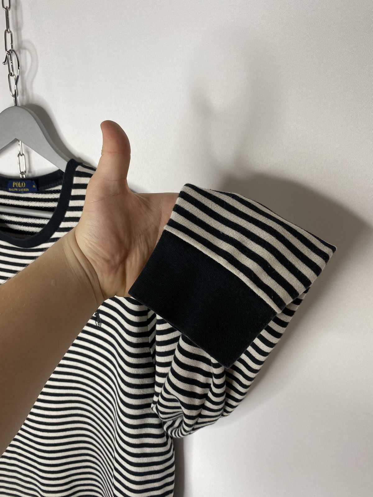 Vintage 🐎Vintage Polo Ralph Lauren Striped Sweatshirt Pullover🐎 Size US XL / EU 56 / 4 - 5 Thumbnail